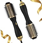 VASLON Hot Air Brosse, sèche-cheveux à pas & Brosse sèche-cheveux volumiseur 4-in-1 Professional Négatif Ions Brosse Sèche-cheveux Sèche cheveux Curler cheveux Strawingenerir Brosse Salon outil de cheveux pour tous les coiffures Réduire les frisottis de cheveux et statique