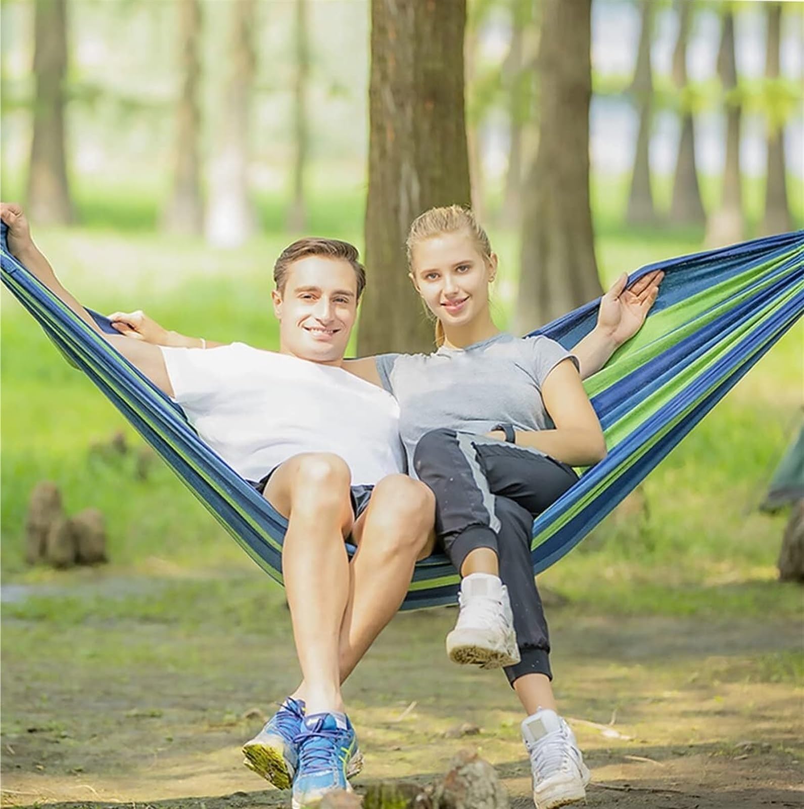 Hamak Ultralekki, Hammock Hamak Ogrodowy Z Płótna Wygodny Tkaniny Do Zawieszenia Solidnego Hamaka Przenośny na Kemping, na Zewnątrz(200x80cm)