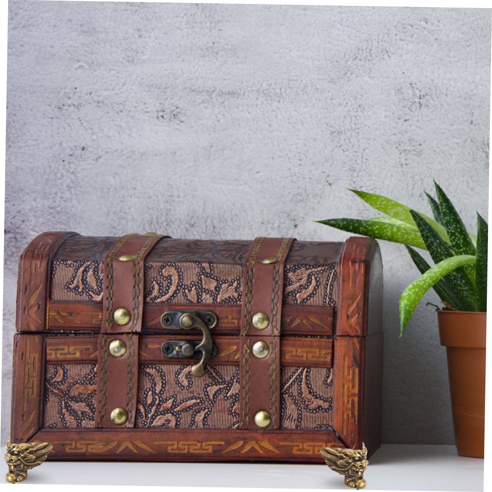 IWOWHERO 12Pcs Decorative Wooden Box Feet Lion Protectors for Jewelry Cases and Wooden Boxes Box Corner Safety Guards and Supports