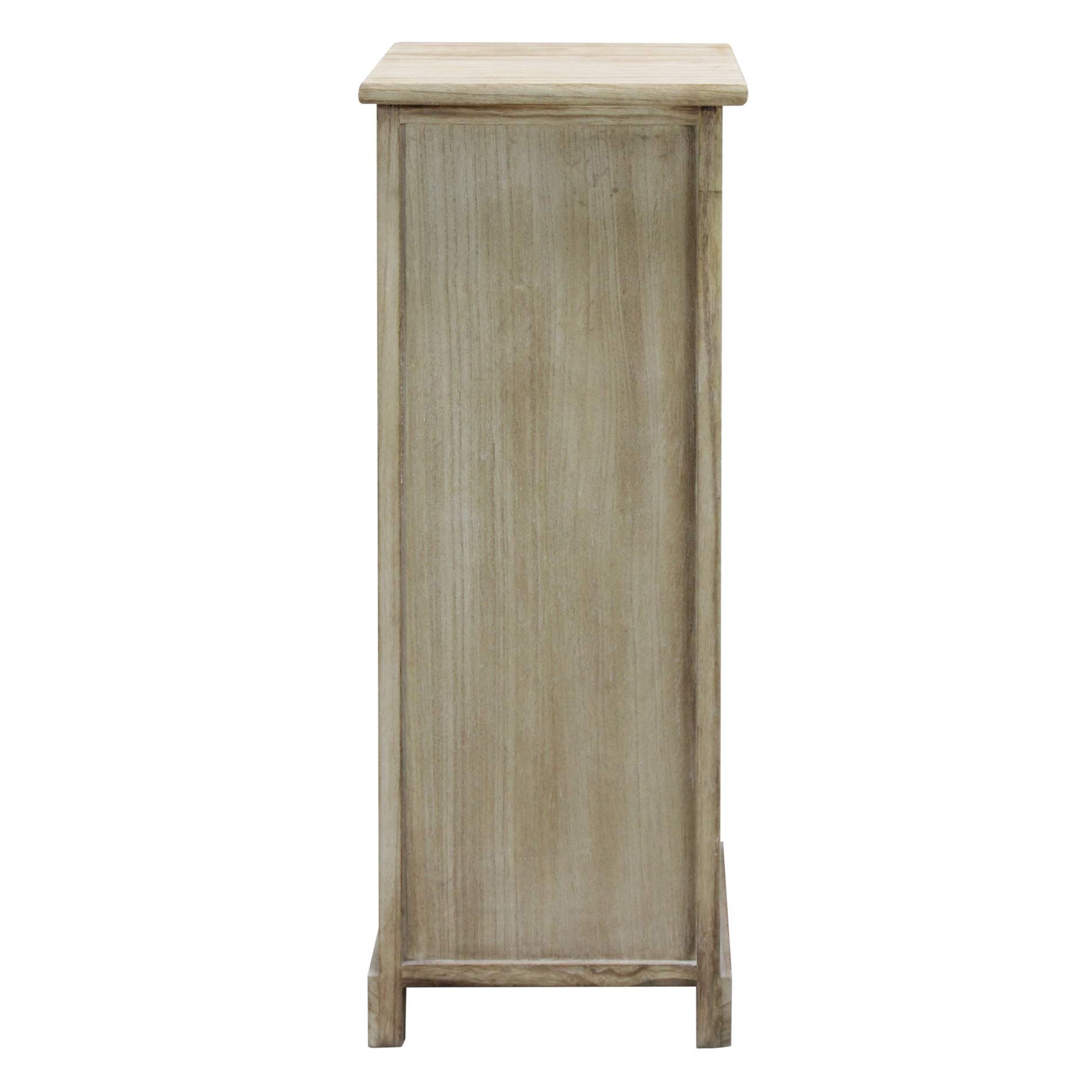 Rebecca Mobili Kleine Kommode, Aufbewahrung 4 Schubladen, Weiß Beige Holz, Vintage-Stil, Einrichtungsgegenstände - Maße: 80,5 x 29 x 25 cm (HxLxB) - Art. RE6536