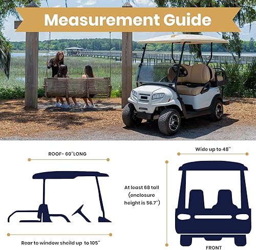 Miniatura 2 de Leader Accessories Recinto de conducción de golf para 2 + 2 personas, techo corto, carrito de golf para 2 más de 4 pasajeros, verde (verde)