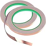 monochef 2pcs Copper Tape with Double-Sided Conductive Copper Foil Tape Self Adhesive EMI Shielding Stained Glass Supplies Soldering Electrical Repairs Paper Circuits Grounding, 1/4inch