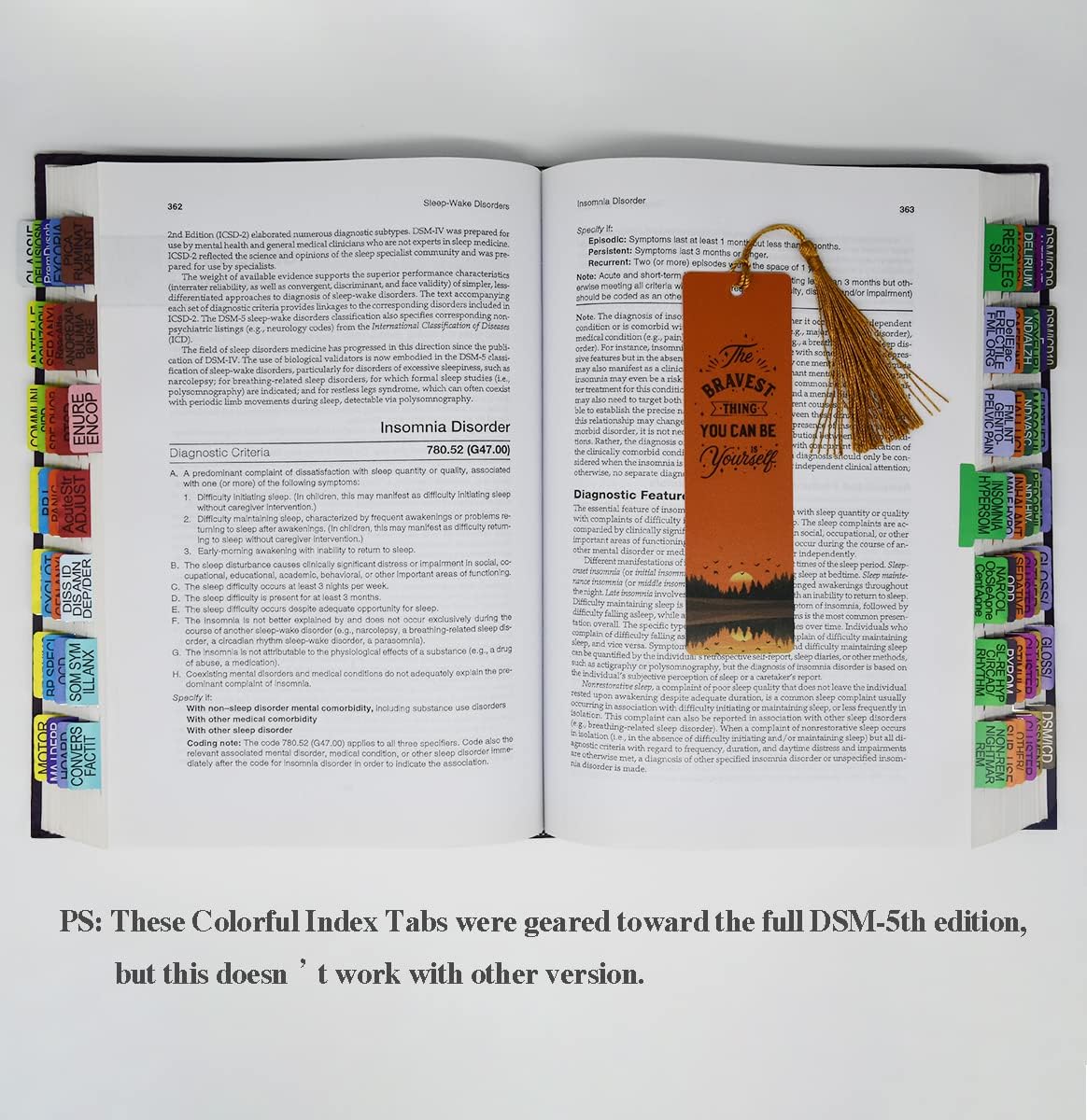 Index Tabs for DSM-5, Diagnostic and Statistical Manual of Mmental Disorders, 72 Color-Coded Diagnosis Guide Tabs and 8 Additional Blank Tabs with Alignment Guide and Bookmarker : Office Products