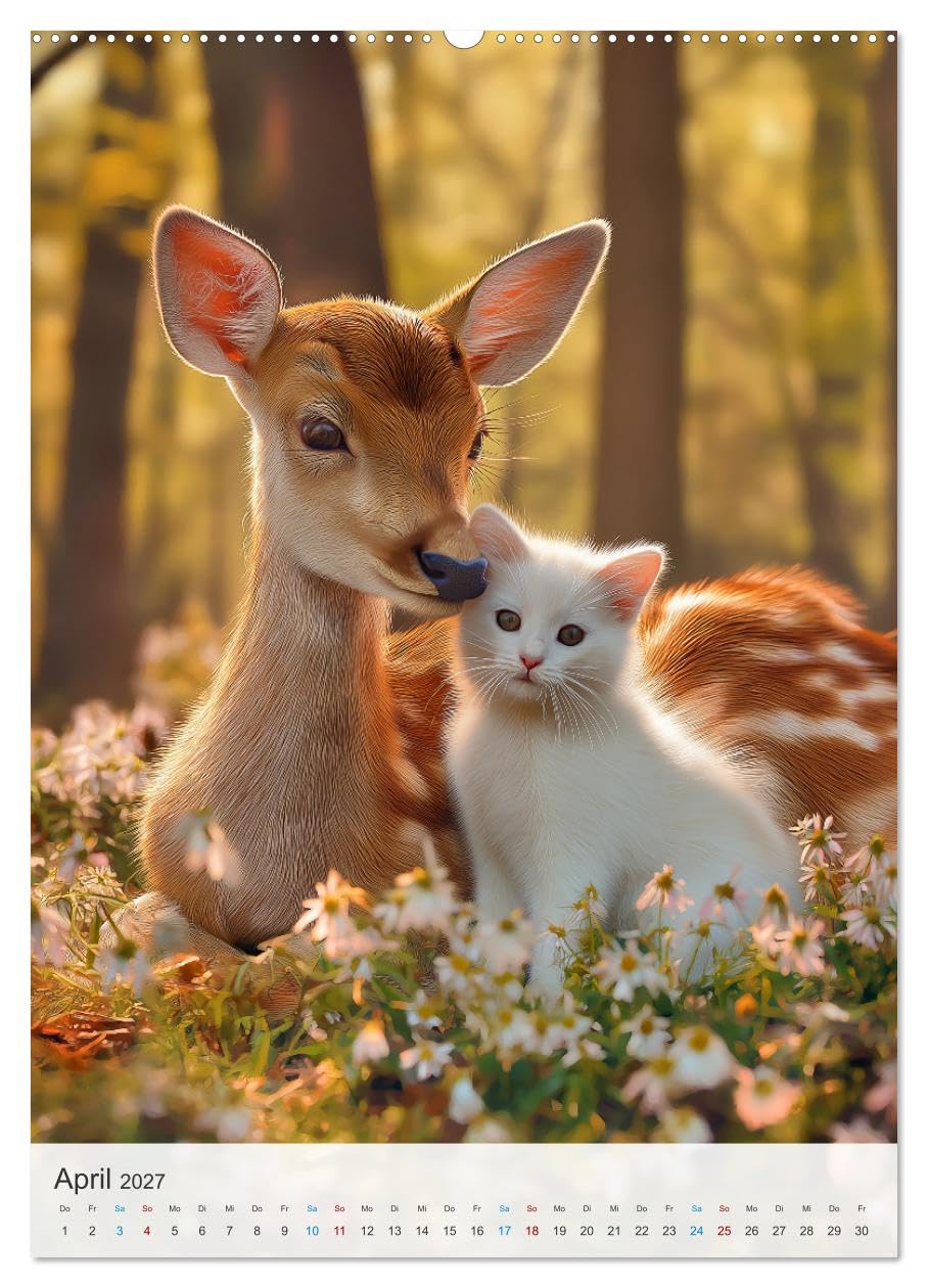 Tierfreunde fürs Herz (hochwertiger Premium Wandkalender 2027 DIN A2 hoch), Kunstdruck in Hochglanz: Dieser bezaubernde Tierkalender zeigt niedliche ... verschiedenen Tieren. (CALVENDO Tiere)