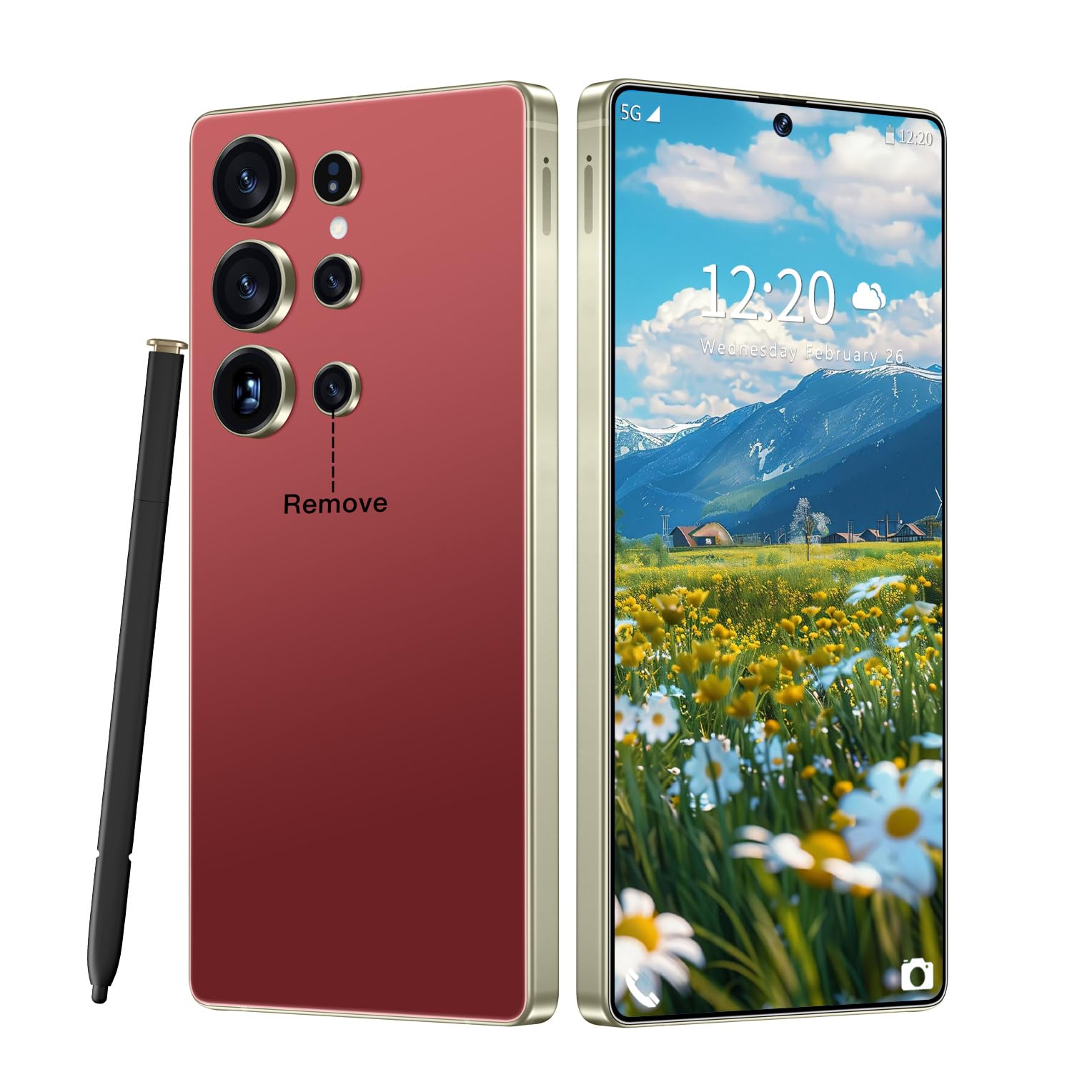 Huness S26 Ultra Unlocked Phone,Built in Pen The Phone,Cell Phone Battery 7000mAh 6.99" HD Screen,Android 15 16+512GB Smartphone,Dual SIM/5G/Face ID/Fingerprint Lock/GPS (Grey, 16+512G) — view 8