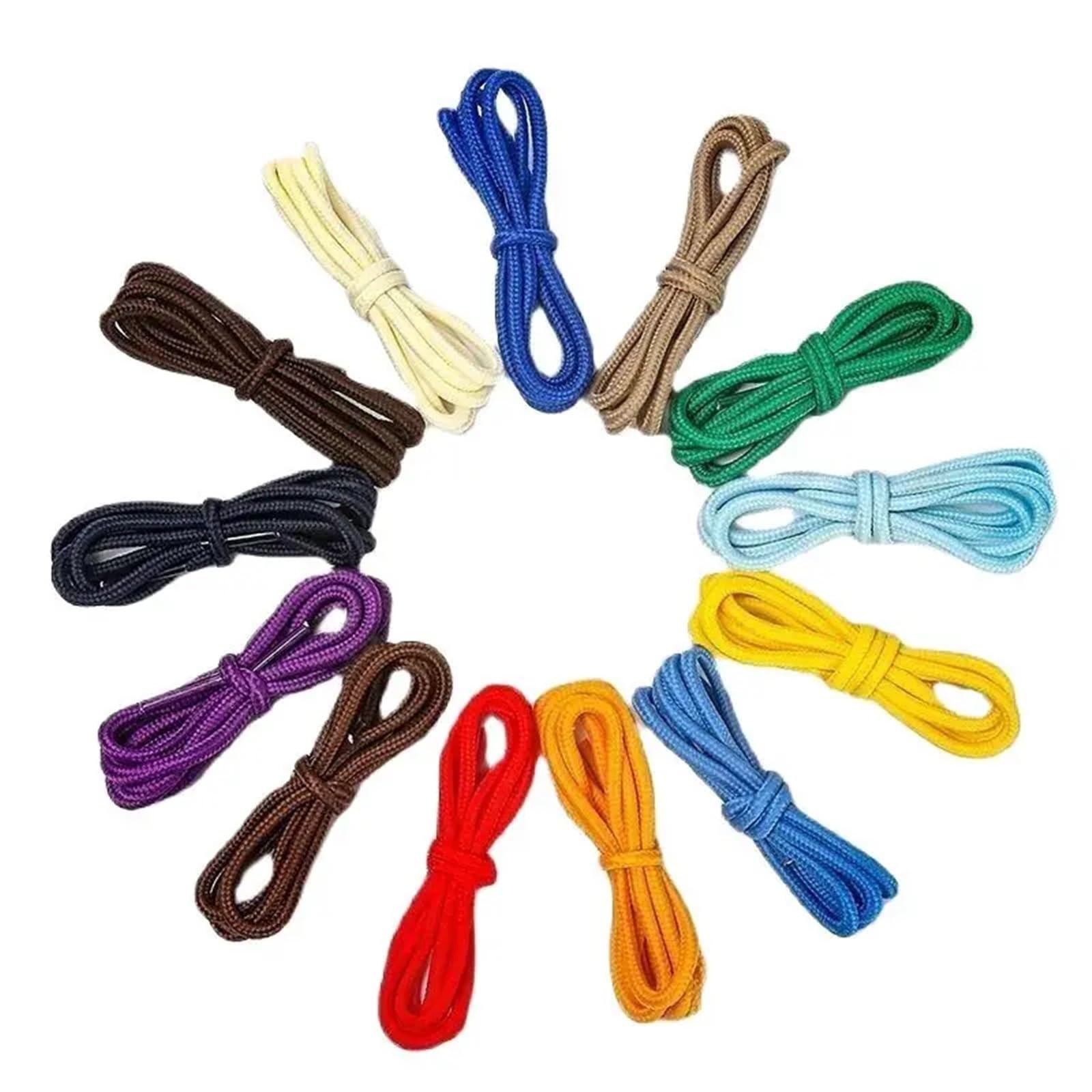 Lot de 14 paires de lacets ronds classiques solides et ronds en polyester résistant