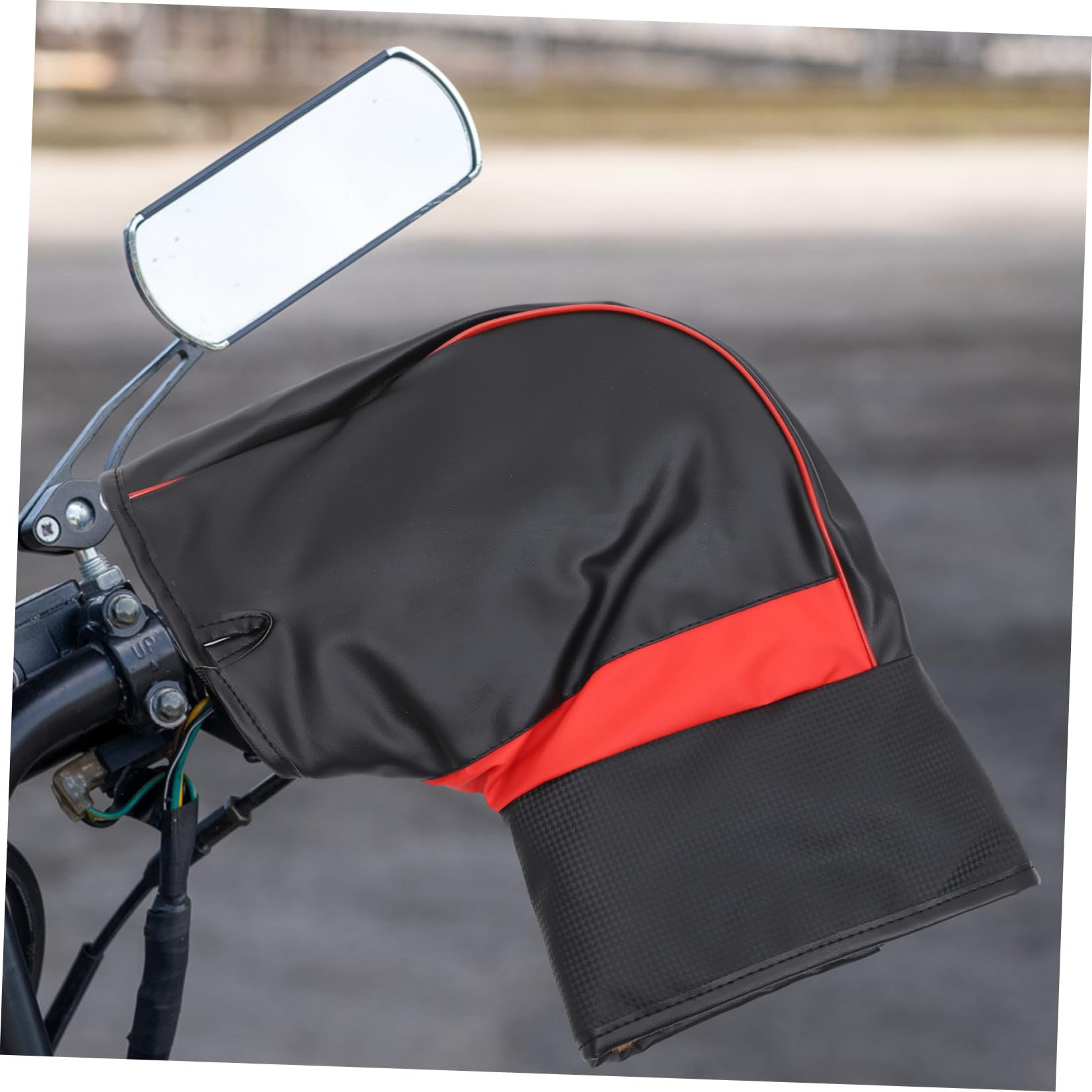 Guantes de Manillar de Motocicleta Impermeables Cuero Pu 1 Par