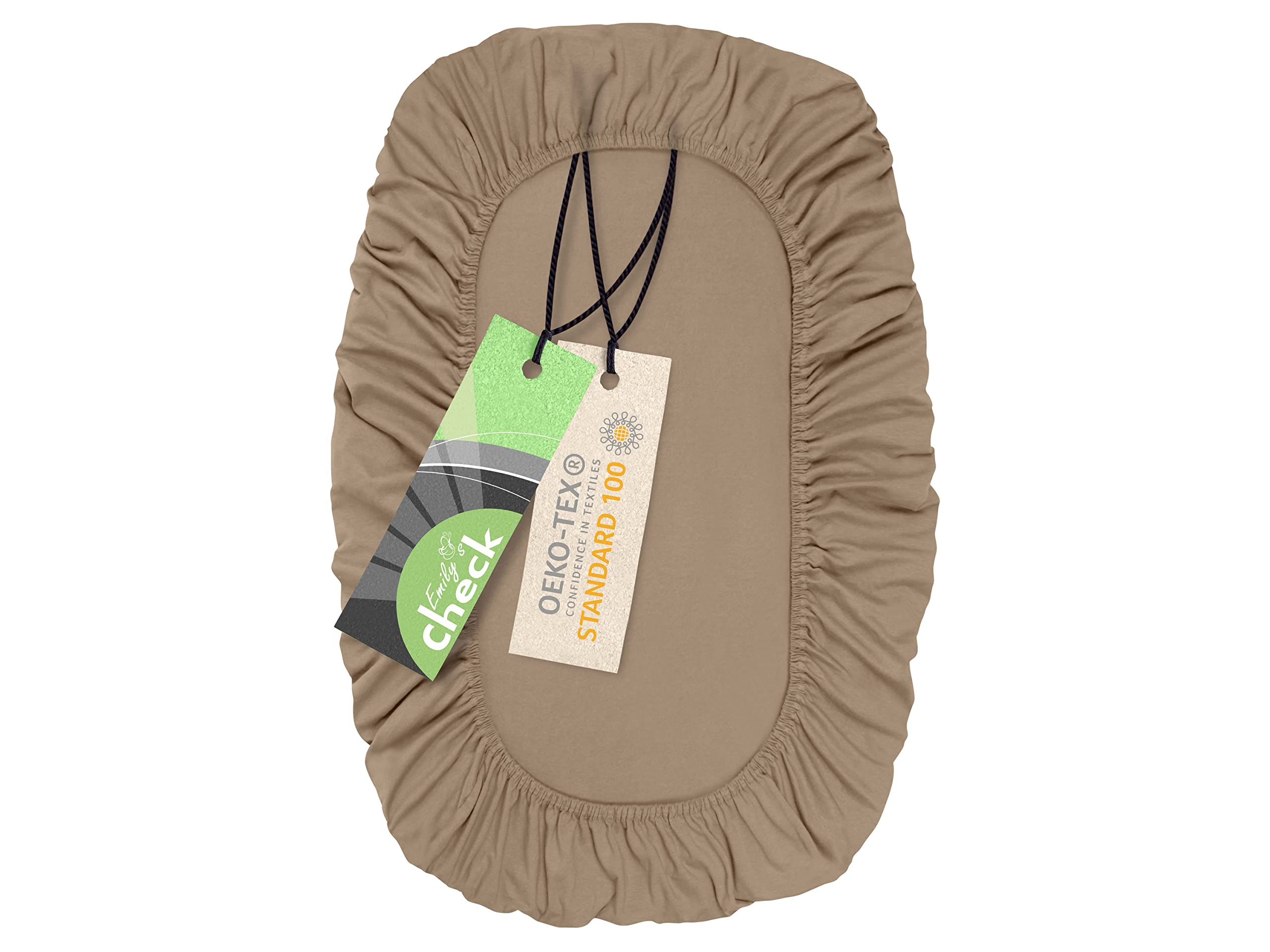 Emily´s Check Universal Fitted Cover - Opaque - Extra Elastic 1596.2325, approx. 70 x 140 cm, sand — image 1