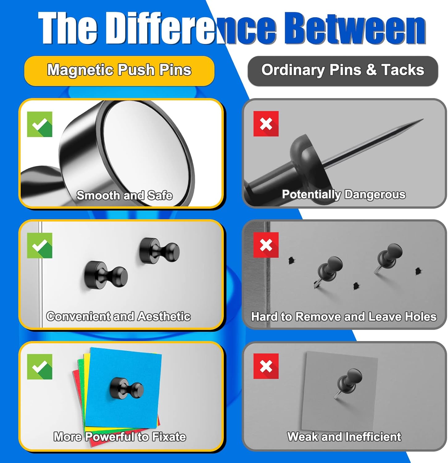 120 PCS Whiteboard Magnets, Small Strong Fridge Magnets, Magnetic White Board for Refrigerator, Black Magnetic Clips Heavy Duty for Kitchen, Office, Gadgets, Classroom, Desk Accessories - Image 6