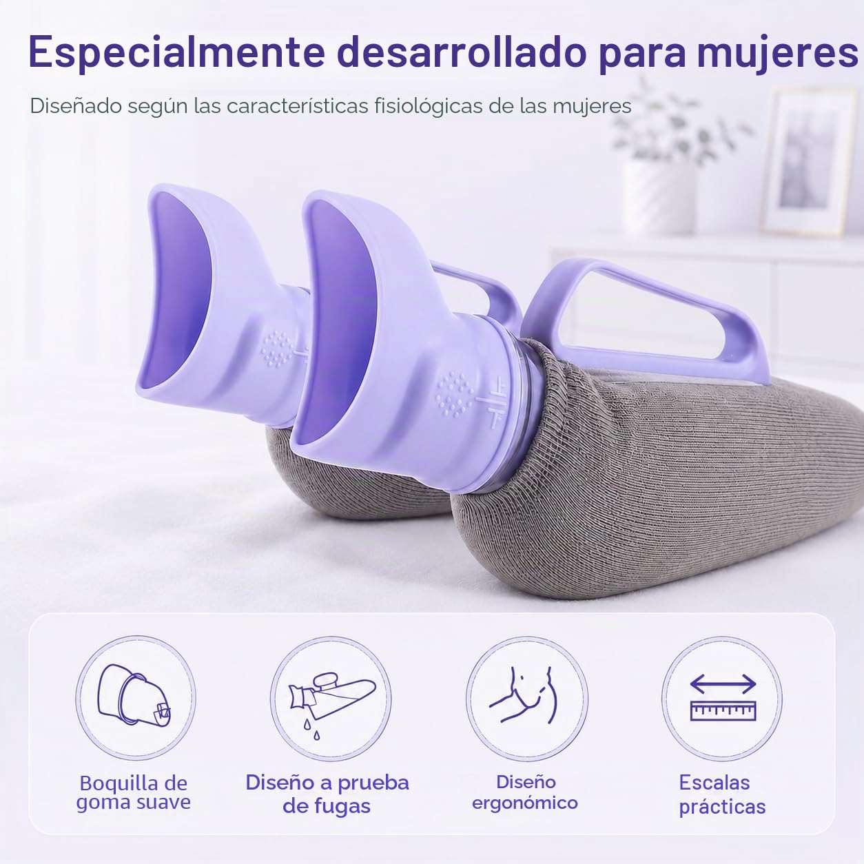 orinal adulto mujer,urinario femenino,urinario portatil mujer, urinario portatil,ayuda para orinar para mujeres,urinario para mujeres,reutilizable,inodoro portátil,viajes,coche,1200 ml