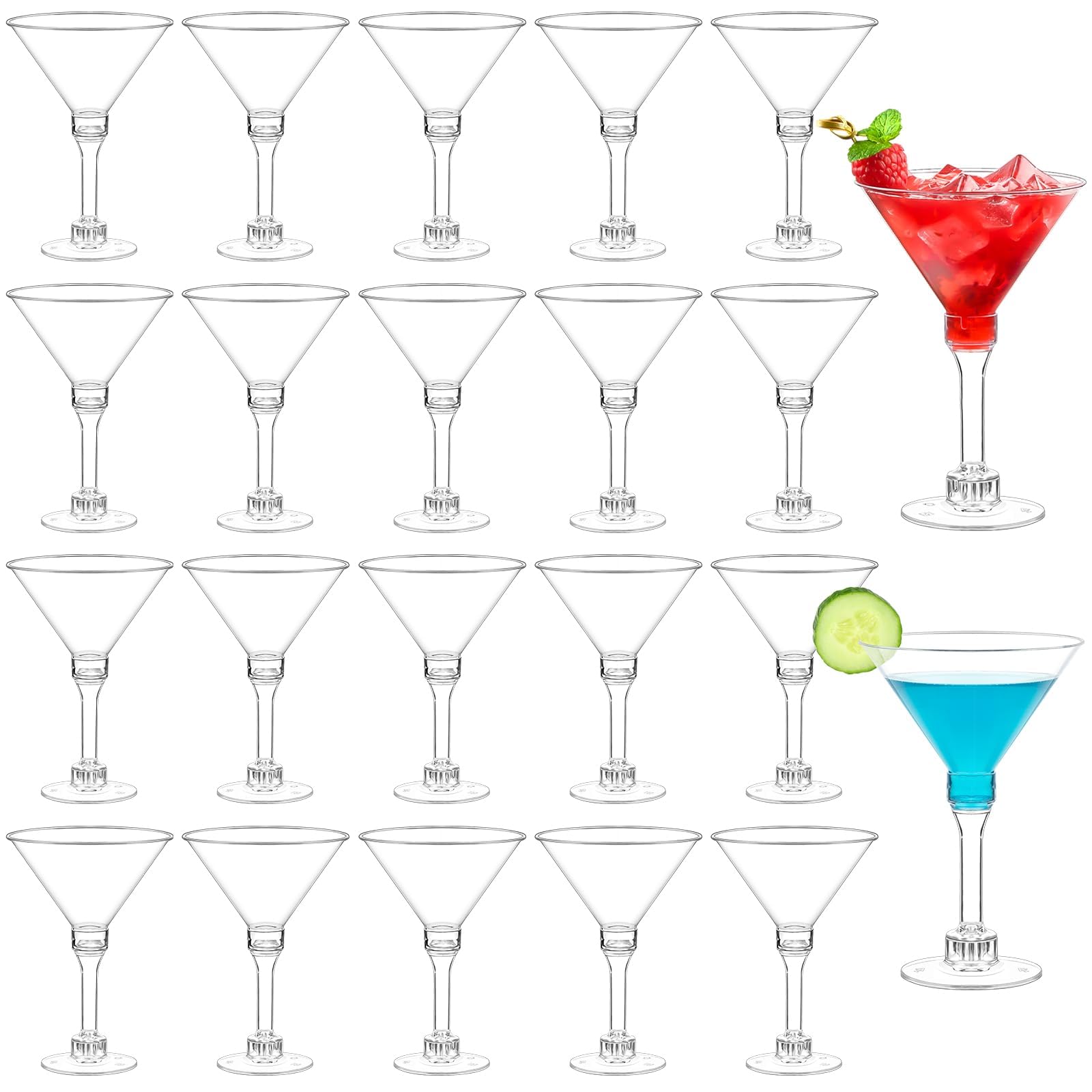 Kucoele 40 Pack Mini Plastic Martini Glasses, 5oz Disposable Cocktail Glasses Tall Party Cups for Wine, Champagne, Margarita