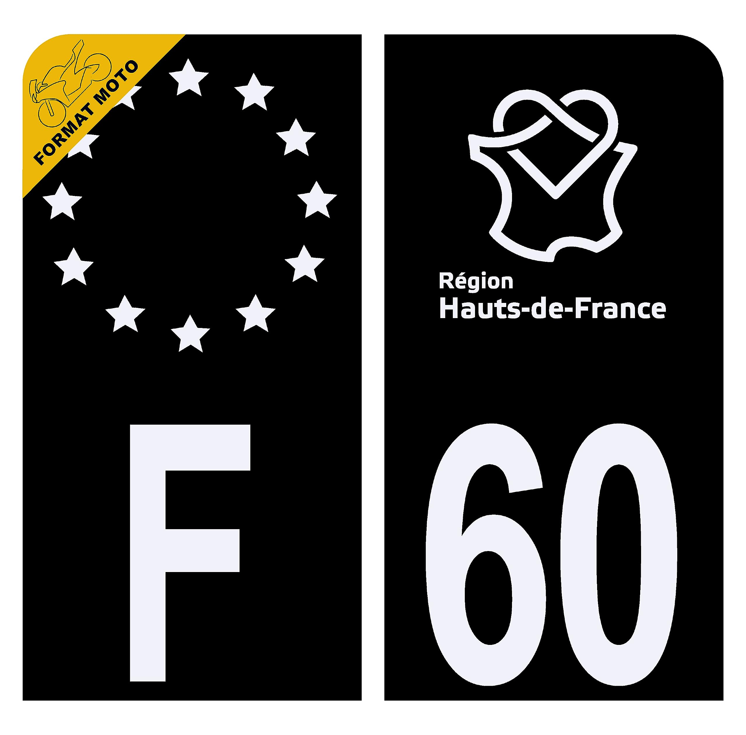 Aufkleber Für Nummernschild – Region Hauts-de-France, Departement 02 Aisne, 60x30mm, Wetterfest