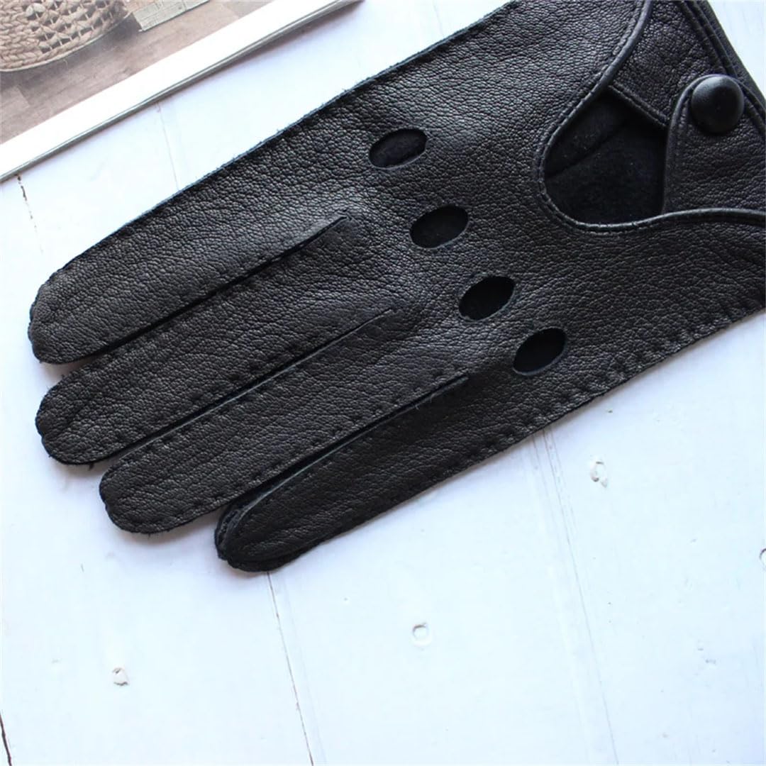 Gants en cuir pour homme - Mince et creux - Respirant - Pour conduite de conduite et moto