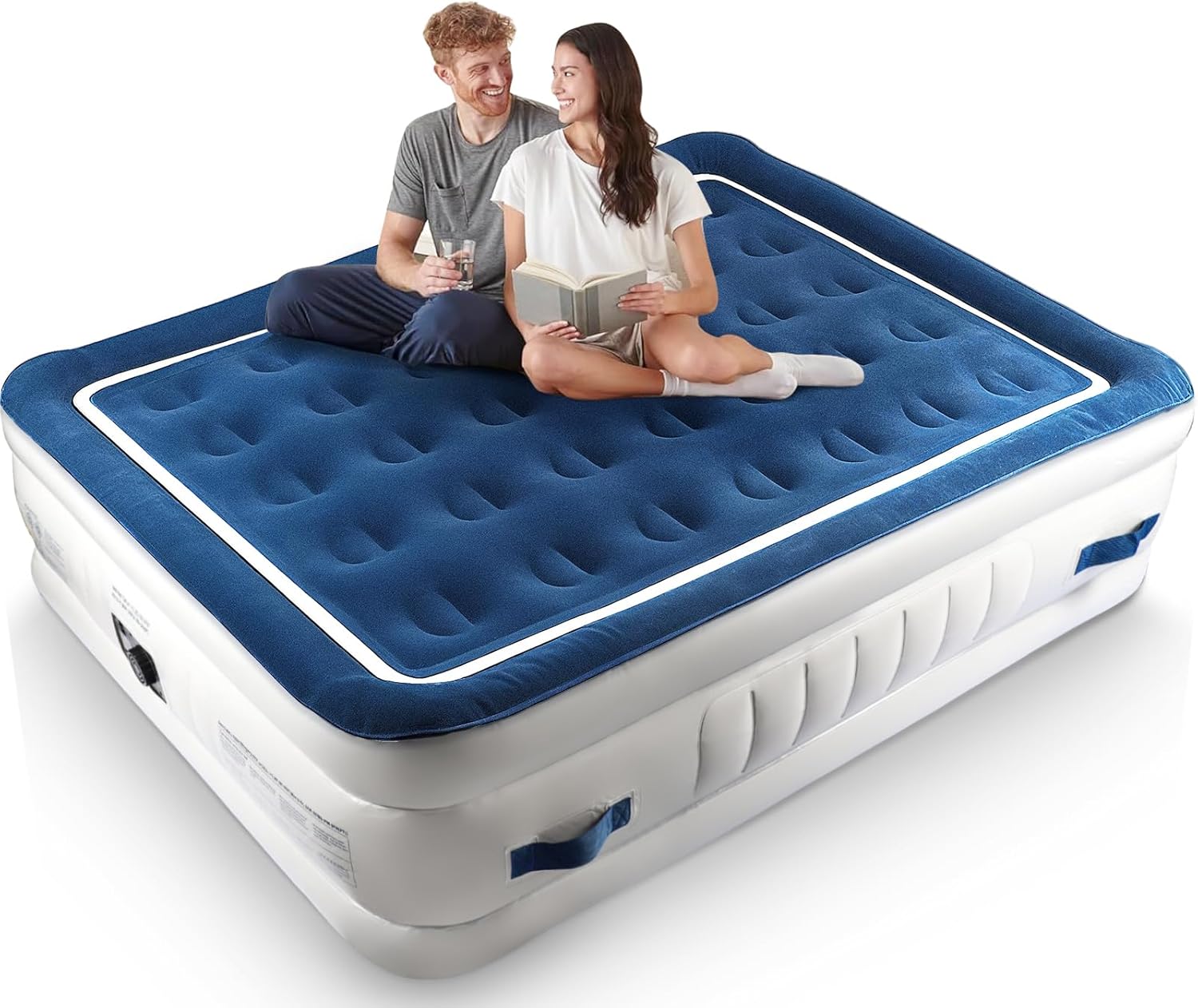 NOT TESTED Queen Air Mattress with Built in Pump, 4 Portable Handles, 18\" Raised Comfort, Leak-Tested, Anti-collapse Design, 3 Mins Inflation, 800lb Support Inflatable Mattress for Home Guest & Camping Queen (U.S. Standard) 18inch