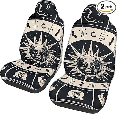 Astrological Sign Car Seat Covers Front Seats 2 Pack Washable Non-Slip Car Seat Protectors Waterproof Automotive Seat Cover Universal Seat Cushion Protector for Cars, Vans, Trucks