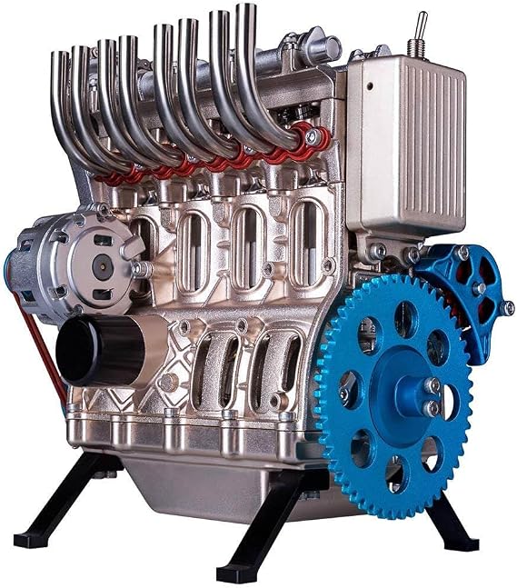 Engine Model Kit, Working Model Engine Assembly Kit All-Metal Mini Car Inline Four-Cylinder Mechanical Engine Motor Model Kit, 325PCS Model Engine Kit That Run Gifts for Adults, Type 1