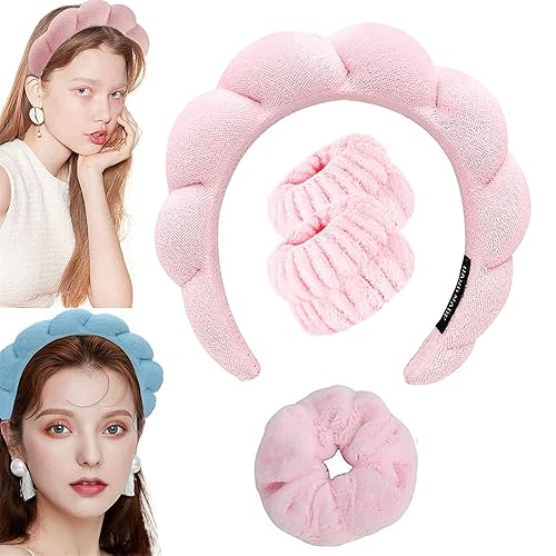 Miniatura 1 de XSHYE Diadema de spa para mujeres y niñas, diadema de maquillaje, esponja de toalla de tela de toalla para lavar la cara, cuidado de la piel,