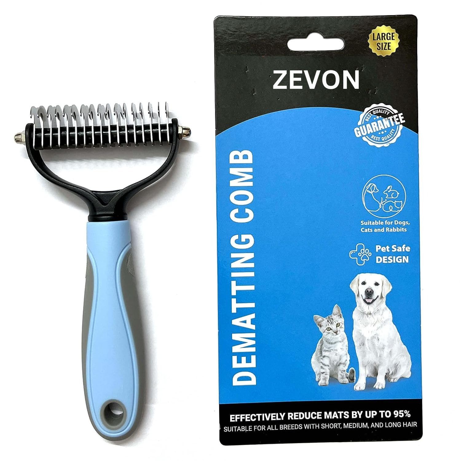 ZEVON Dog Brush Dogs Comb, 2 in 1 Deshedding Tool & Dematting Undercoat Rake for Mats & Tangles Removing, Dog Grooming Kit Pet Brush Great for Short to Long Hair Small Large Breed, White (B0CXY2NFDT) Amazon Price History, Amazon Price Tracker