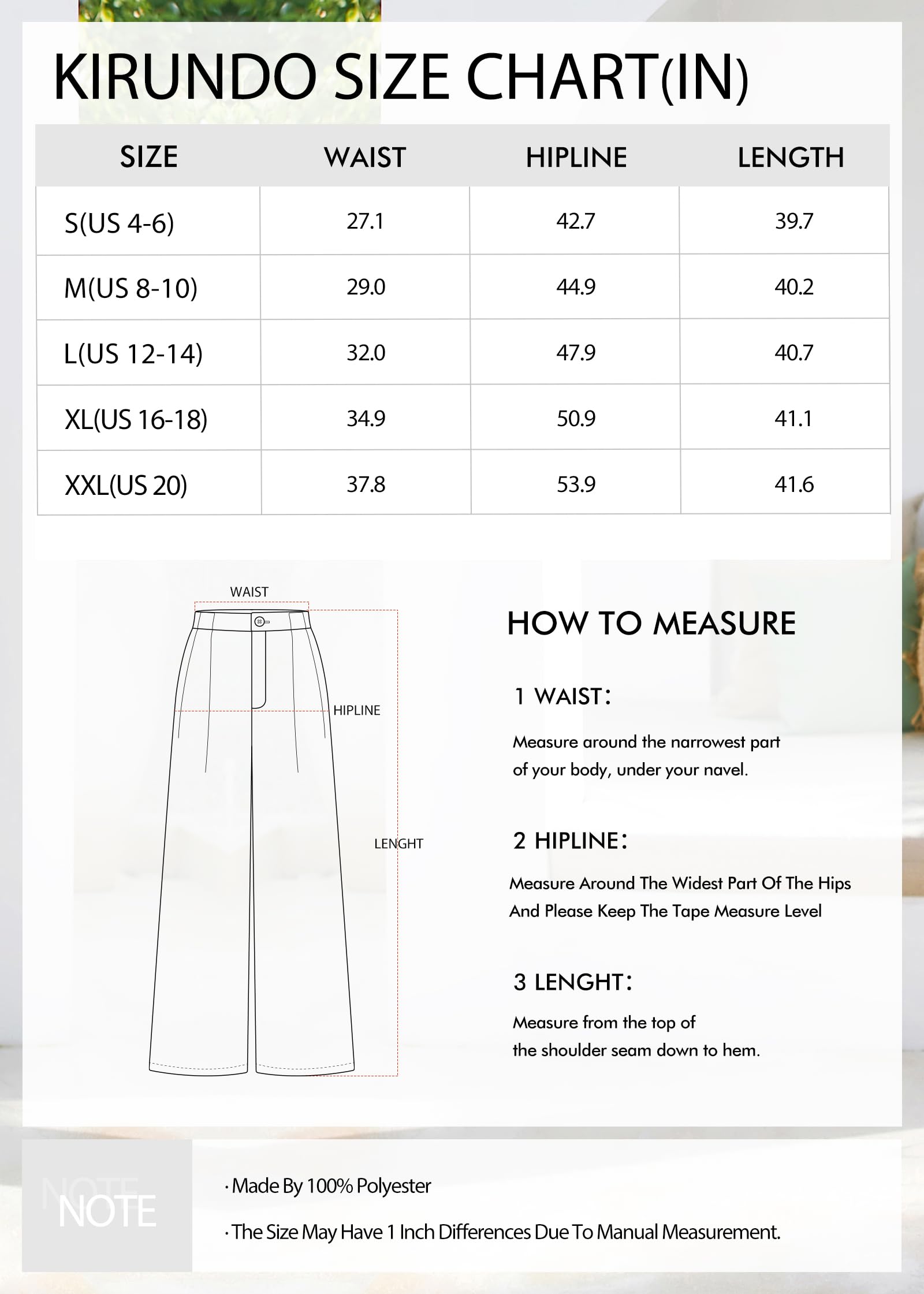 KIRUNDO Pantalones de vestir de pierna ancha para mujer, de cintura alta, para oficina, trabajo, negocios, informales, con botones, holgados, palazzo