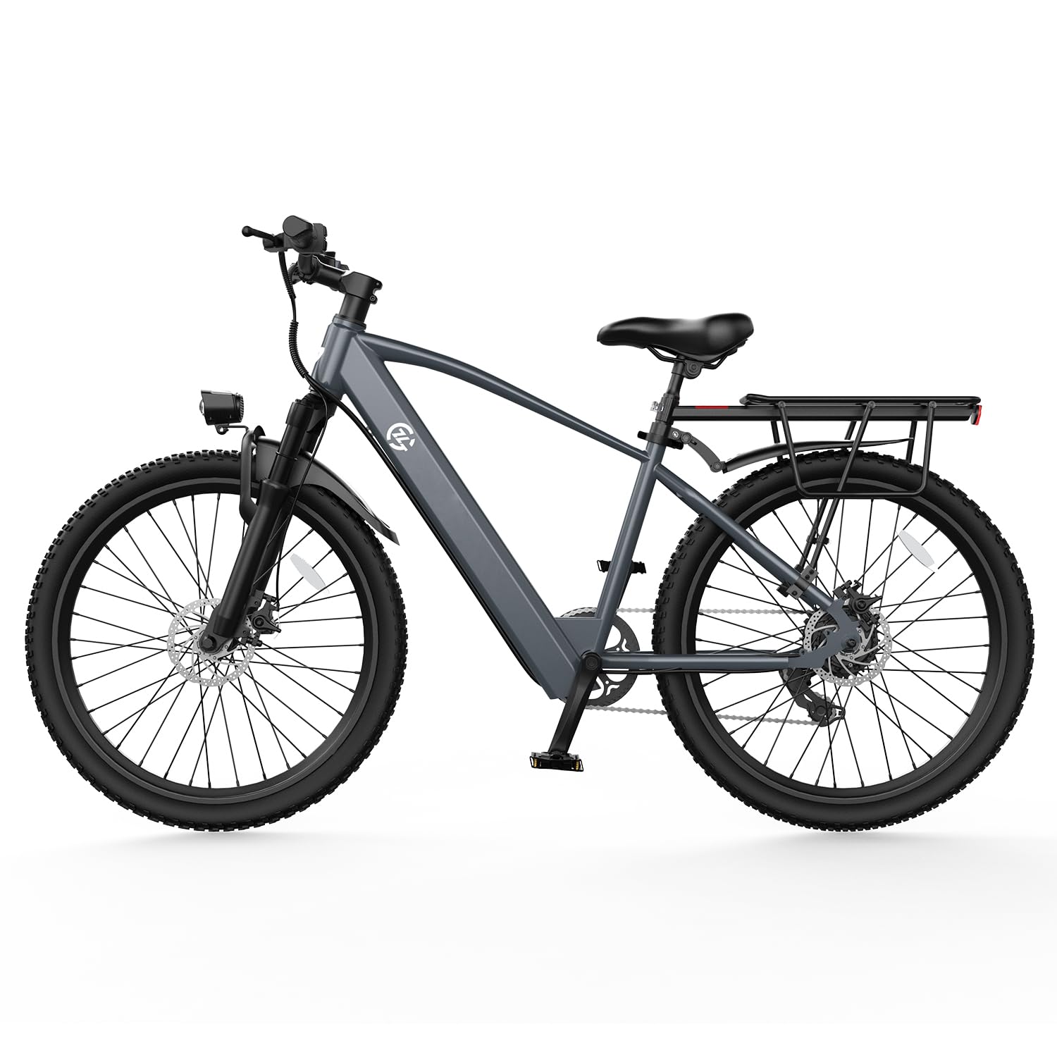 Bicicletta elettrica da mountain bike L26, dotata di motore da 250 W, batteria da 36 V e 10,4 Ah, velocità massima di 25 km/h, sospensione anteriore, cambio a 7 velocità e freni a disco meccanici
