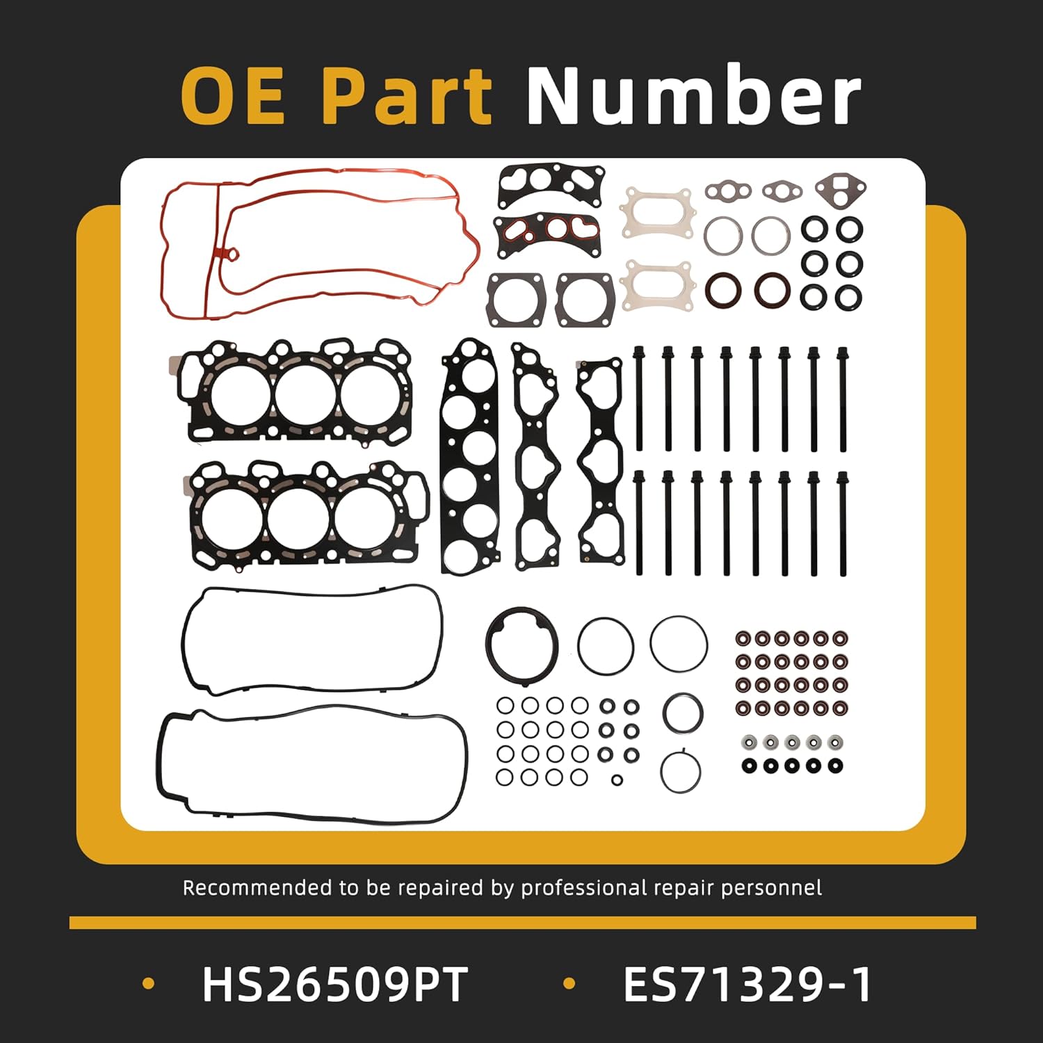 Head Gasket Set with Bolts, 3.5L Fit for Honda Accord Odyssey Pilot Ridgeline 2009-2014, Fit for Honda Crosstour 2012-2015, Fit for Acura RDX TL TSX,3.5L V6 SOHC, OE# HS26509PT, ES71329-1
