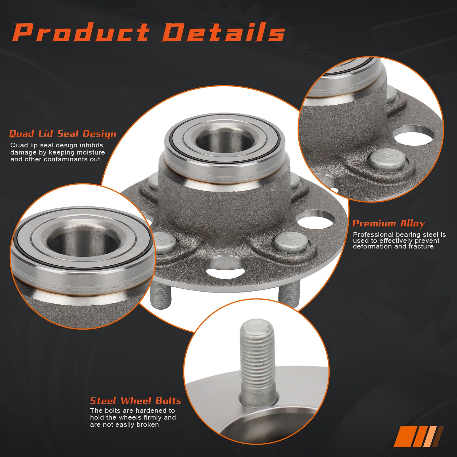 Amazon.com: DRIVESTAR 512174 Rear Wheel Hub & Bearing Left/Right