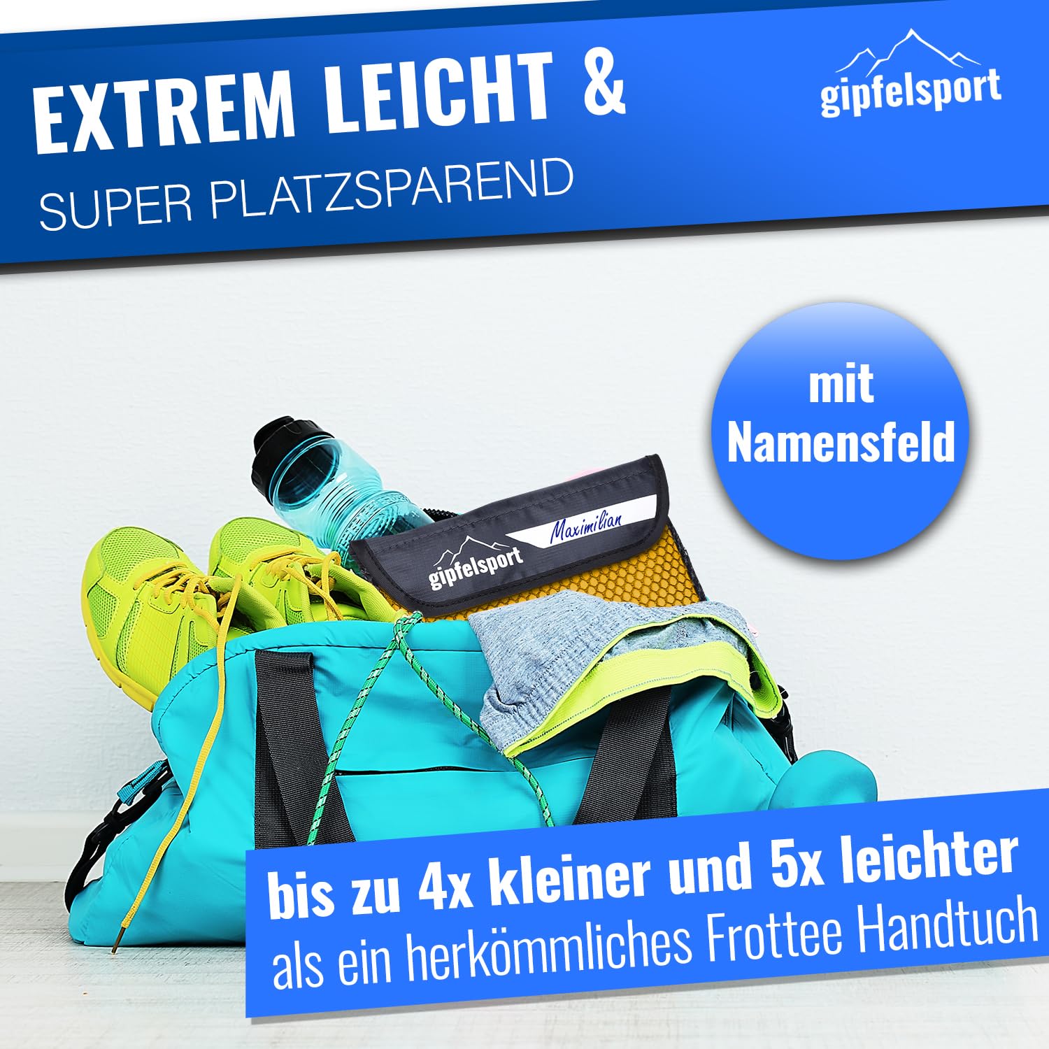 gipfelsport Microfibre Towel Yellow 1x L(140x70cm), 09 - Yellow, 4: 1x L(140x70cm) - Image 3