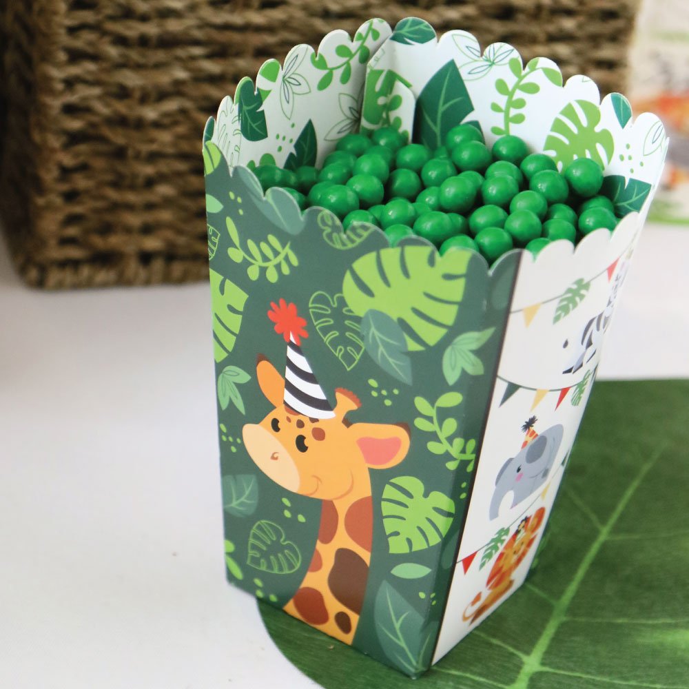 Big Dot Of Happiness Safari-Popcorn-Boxen – 12 Stück, Zebramuster, 14,6 Cm Hoch