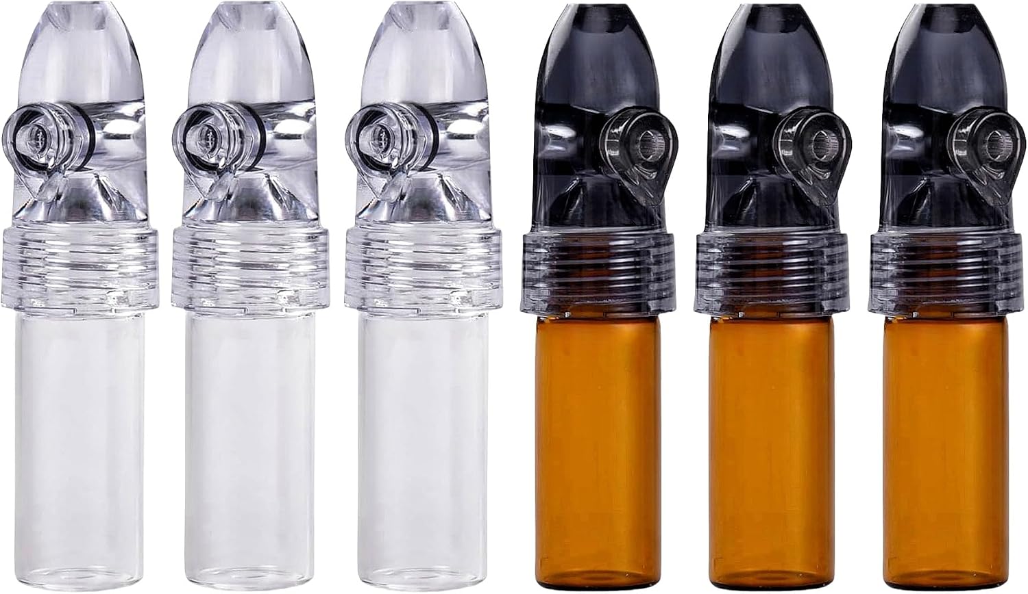 Petrip Portable Glass Ieak-proof Decorative Bottle (Black White) (6 Pack)