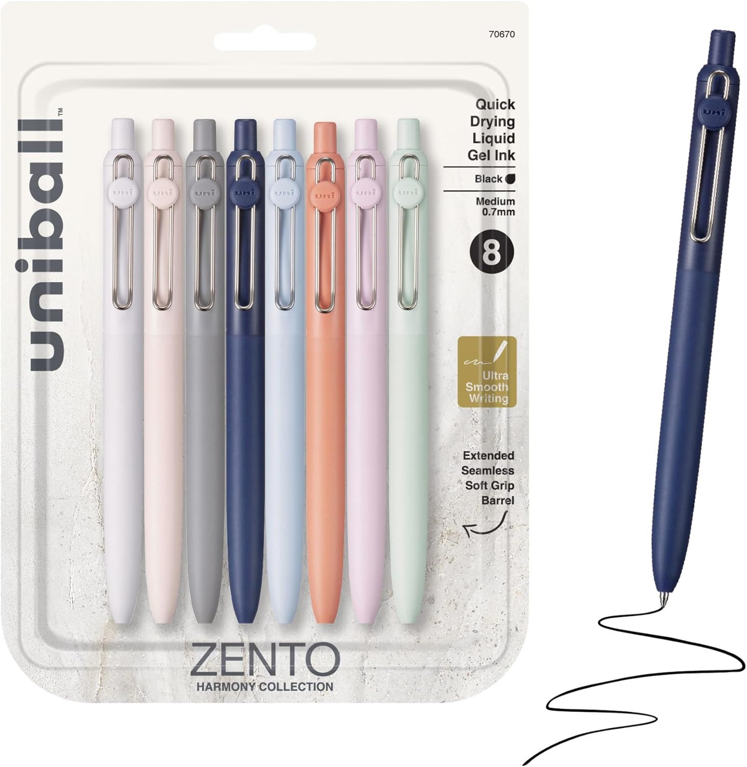 Amazon.com: uniball™ Zento Gel Pens, Black Ink, 0.7mm Medium Point ...