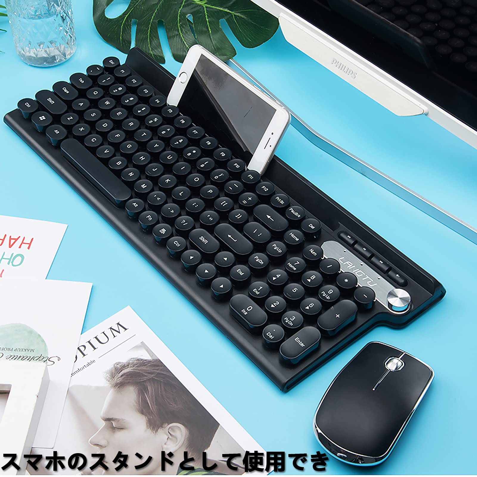 Amazon.co.jp: DIGIBLUSKY ワイヤレスキーボード マウスセット タイプ 