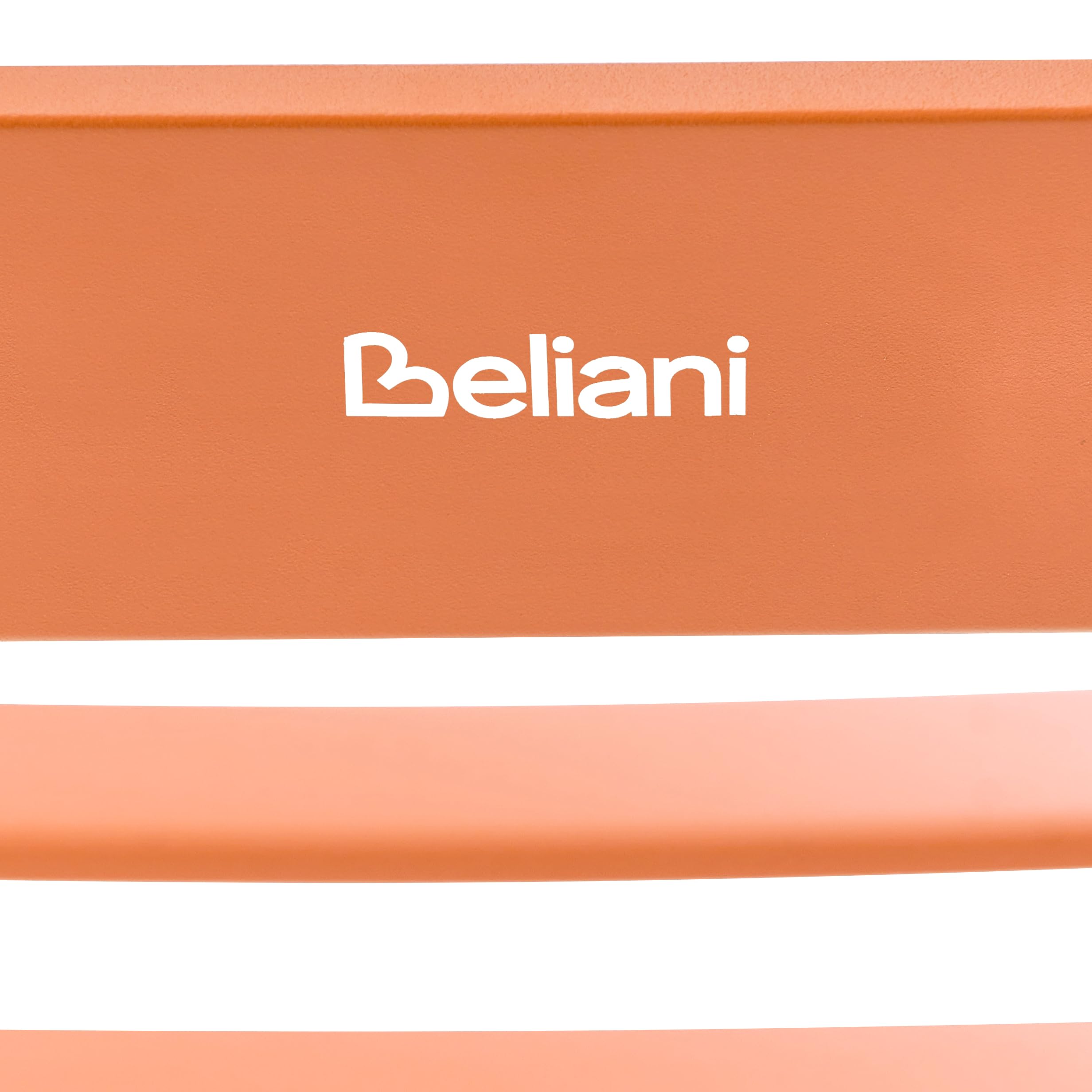 Beliani Sedia a dondolo da giardino moderna in metallo Design a doghe per esterni Alluminio Arancione