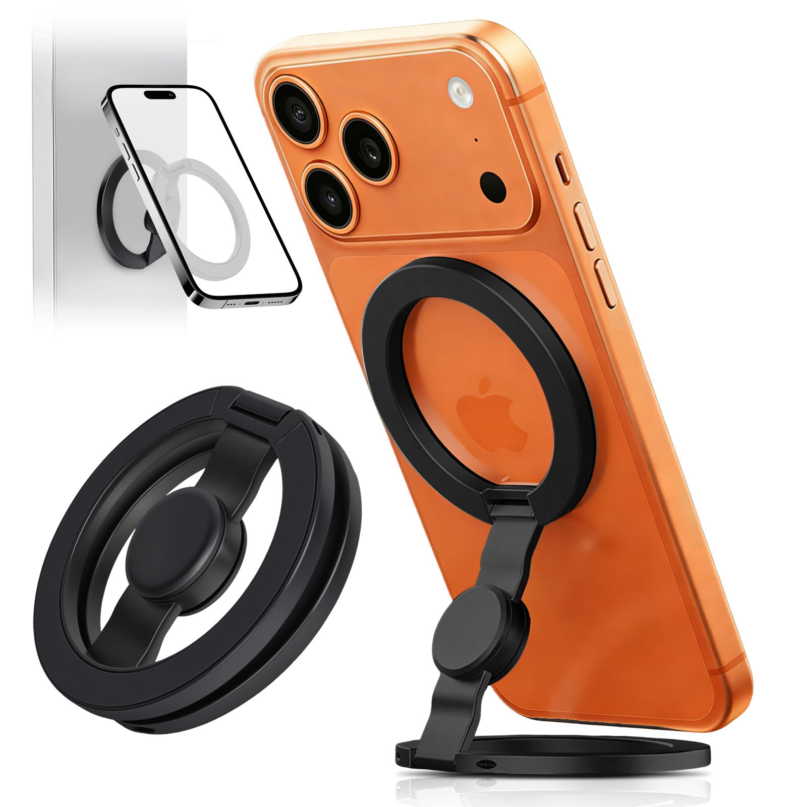 Magnetic Phone Stand with Fidget Spinner,Phone Grip Holder for iPhone 12-17&Case, Double-Sided Strong Magnet Cell Phone Grips, Magnetic Accessories for Office Gym Kitchen Travel