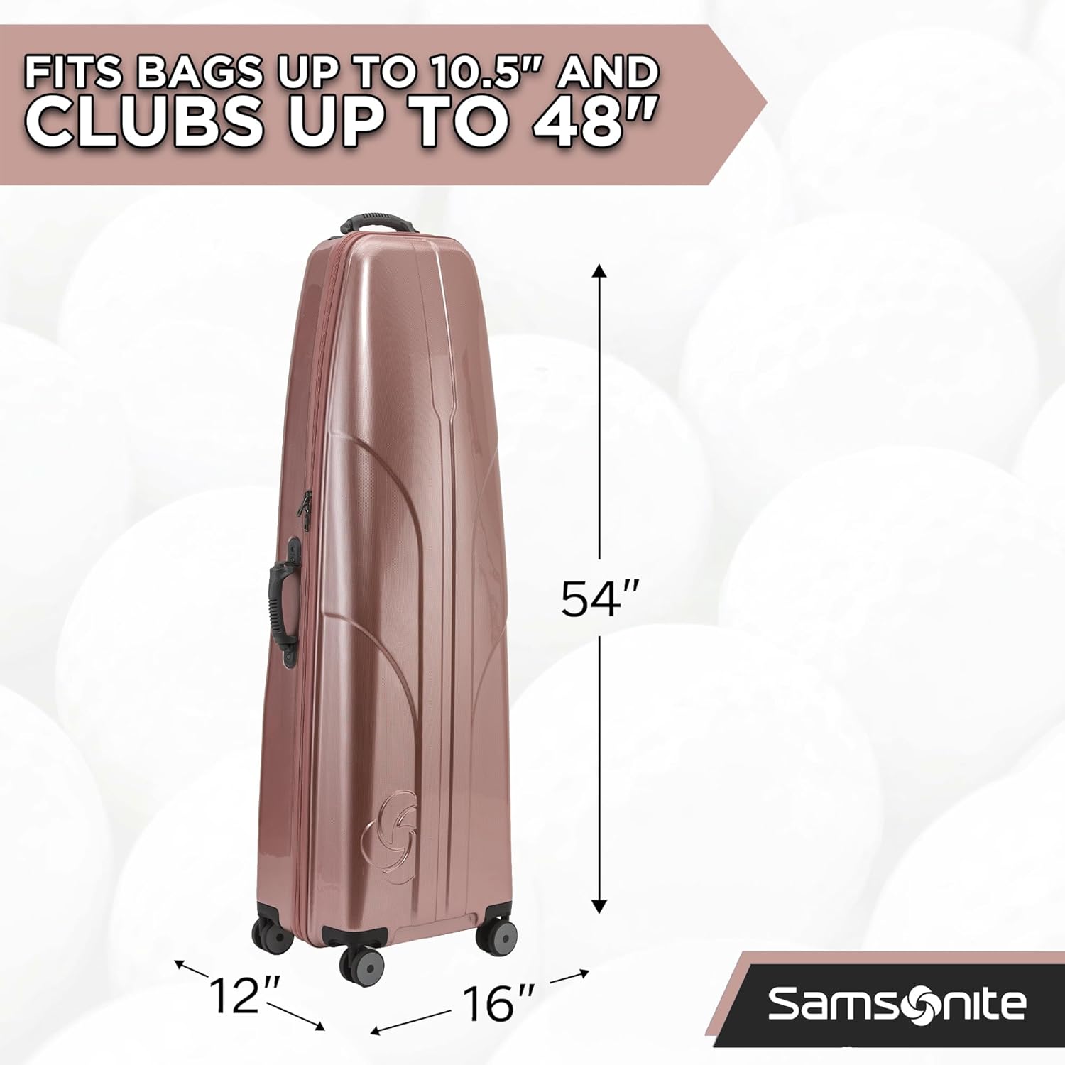 Samsonite Tour Deluxe Golf Hard Case Golf Travel Bag, Lightweight & Durable ABS Shell, 360 Degree Multi-Directional Wheels