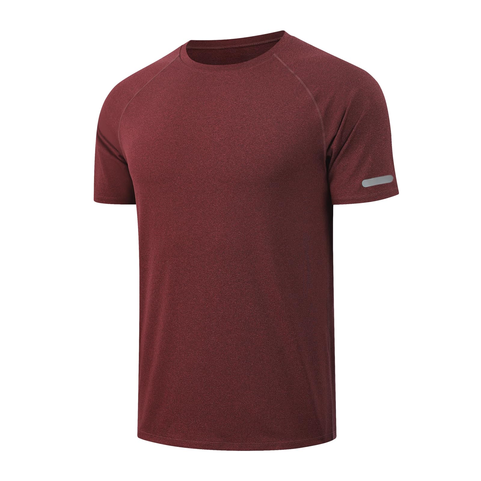 HYCOPROT Men’s Quick Dry Active Workout T Shirt, Men Moisture Wicking Short Sleeve Reflective Tee Top for Night Running Gym