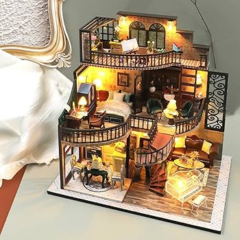 エイジングドールハウス(コンクールコンディション) Amazon | Amagogo 3Dドールハウス組み立てキットミニチュアDIY