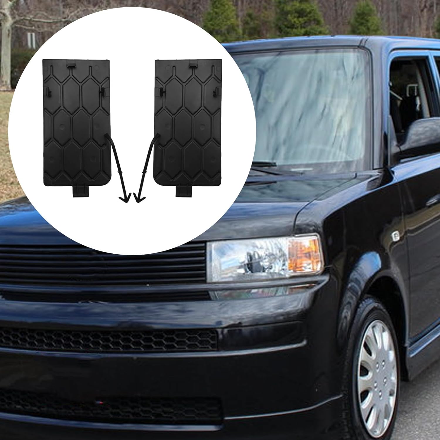 1 Pair 5213352051 Fog Light Lamp Cover (Left and Right), Replacement for Scion XB Base 2004-2006, Replaces 5213452051 SC1027100 SC1024100
