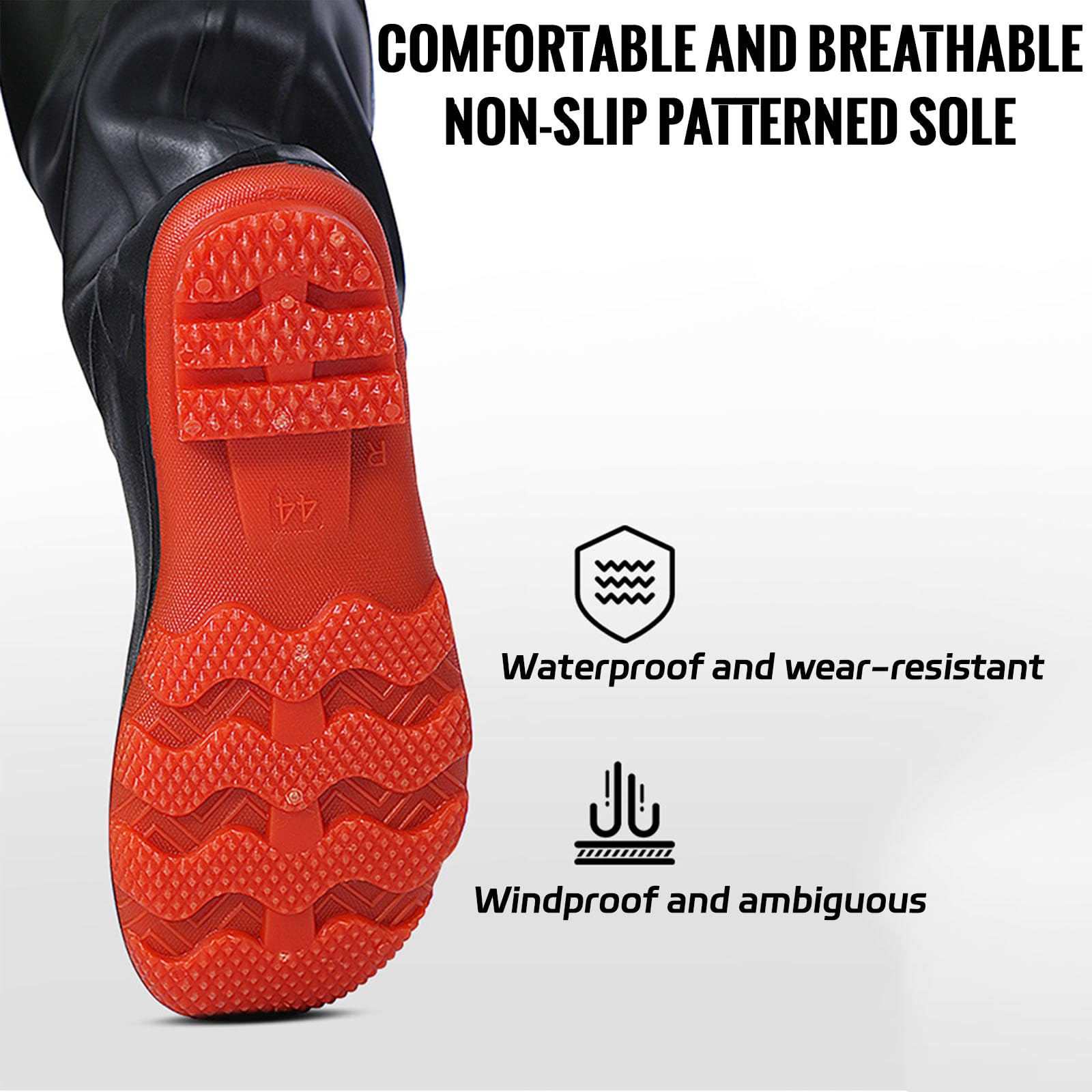 ENEN Waders Peche Homme Femme Cuissarde Grande Taille 36-47 Nylon Composite Neoprene PVC Pantalon Bassin Bottes Caoutchouc Antidérapant