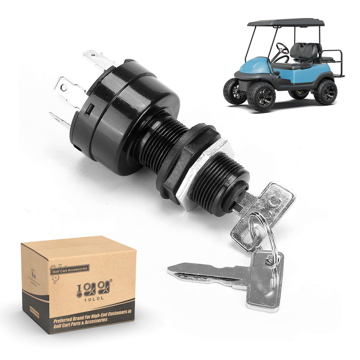 Golf Cart Ignition Switch 4-PIN for Golf Cart Club Car Precedent 2004 Up Replacement Part 1025151 - with