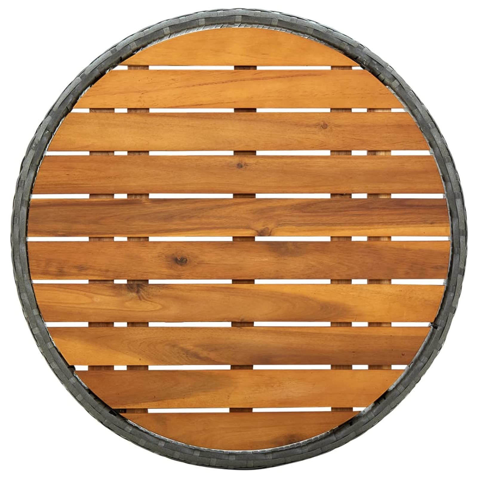 Gecheer Tavolino da Caffé tè da Giardino Esterno Pieghevole in Polyrattan e Legno Accacia 60x75 cm,Tavolo Tavolino da Esterno Pieghevole,Tavolino da Balcone Pieghevole,Tavolino Pieghevole