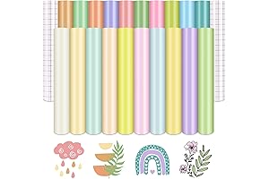 Tintnut 20 Sheets 12x10 inches Boho Pastel Permanent Vinyl for Home Decor