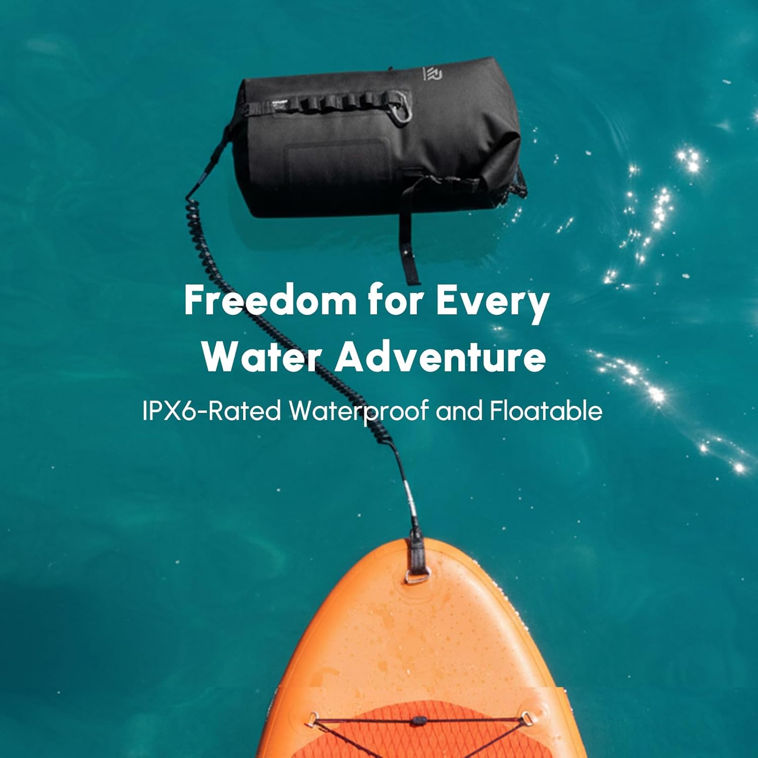 Roll Top Closure Cooler Backpack for Kayaking Beach Paddle Boarding Watersports, Premium 24 Hours Insulated Leak Proof Zipperless Waterproof Soft Cooler for Men for Fishing, 20L Black