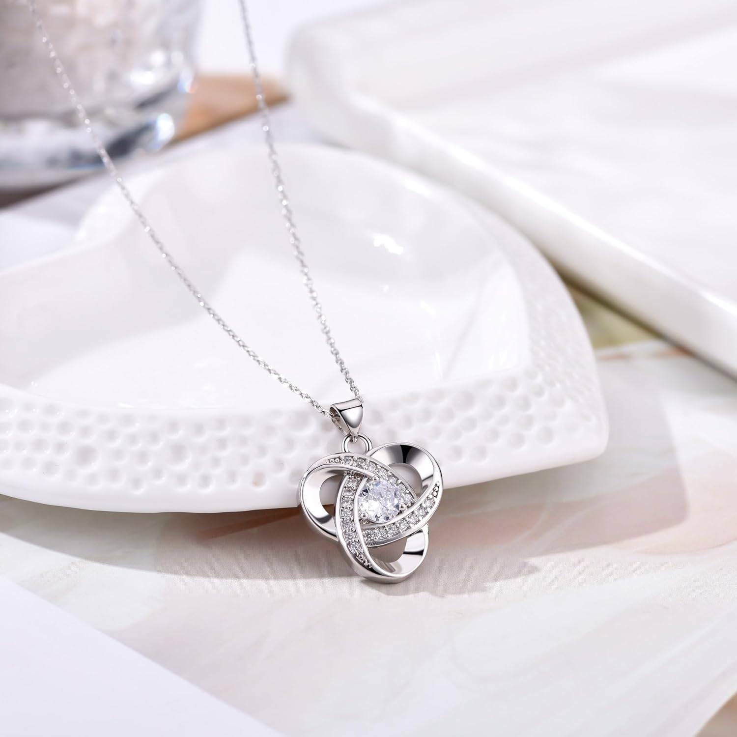 Celtic Necklace Love Knot Pendant Good Luck Love Knot Jewelry for Women Mom Gifts - Image 4