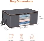 Lifewit Clothes Storage Bag Foldable Organizer Bin with Reinforced Handle Sturdy Breathable Fabric Clear Window for Sweaters, Coats, T-Shirts, Blankets, 6 Pack, Grey