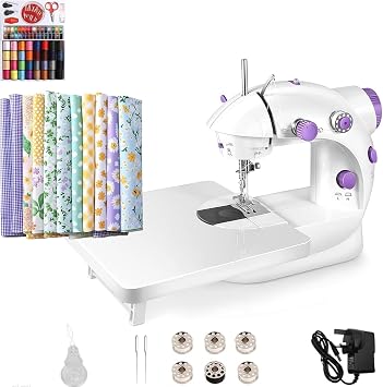 Mini Sewing Machine with 32 Piece Kit for Beginner Home Crafts