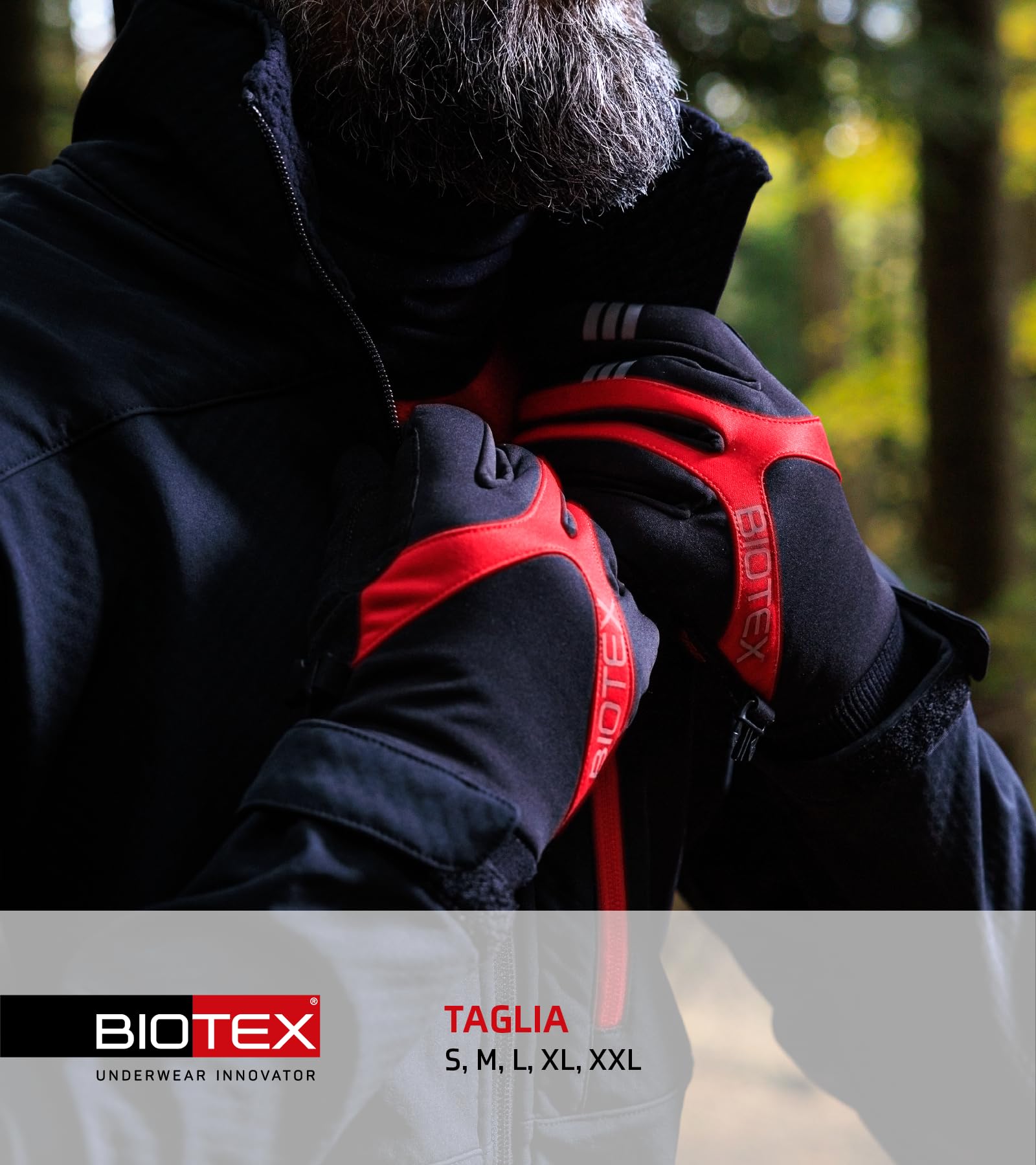 BIOTEX Guanti Artico Termico per l'Inverno, con Tecnologia Touchscreen, Intimo Tecnico Sportivo, ideale per Ciclismo e MTB