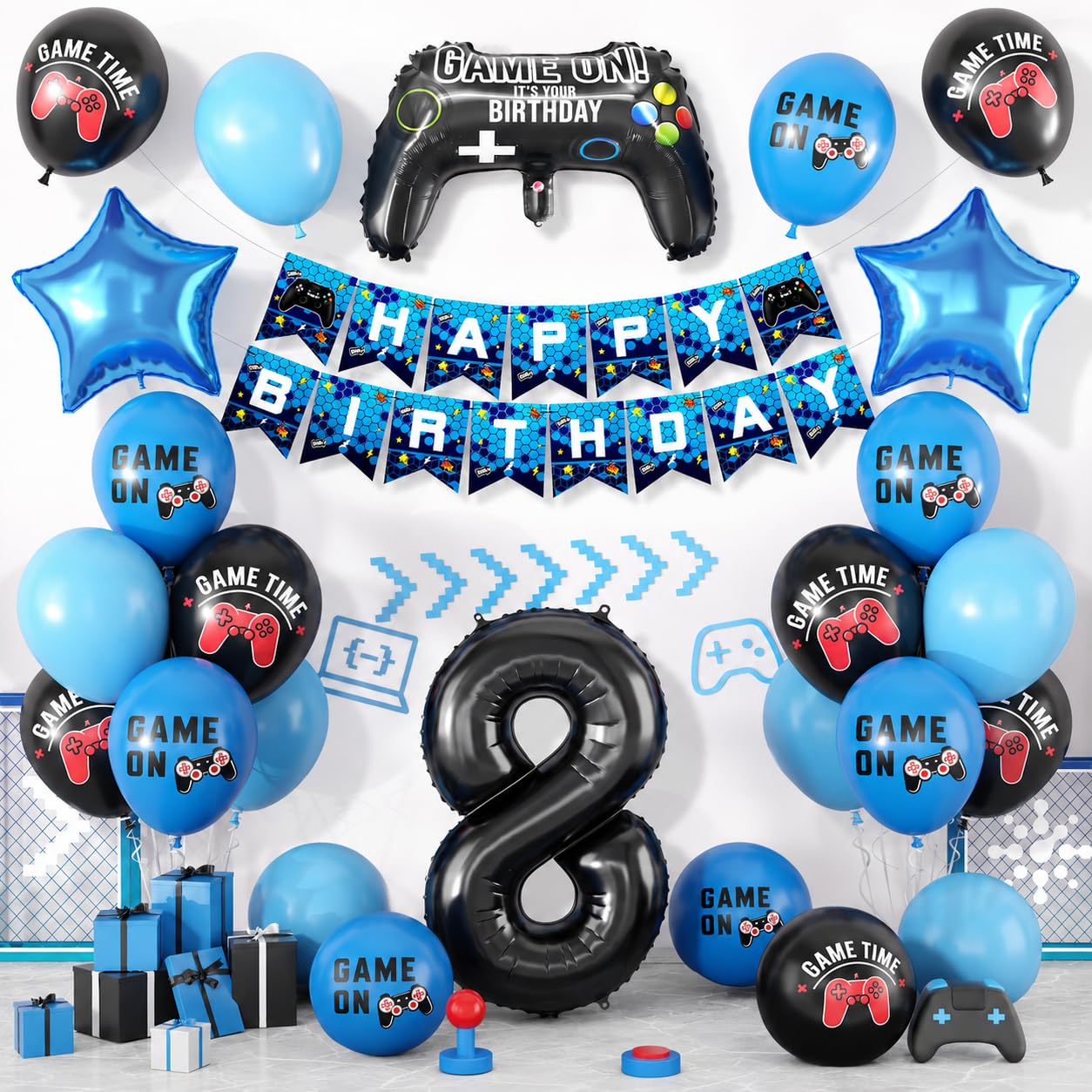 8th Birthday Decorations for Boys,8 Balloon for Video Game Party Decoration — image 1