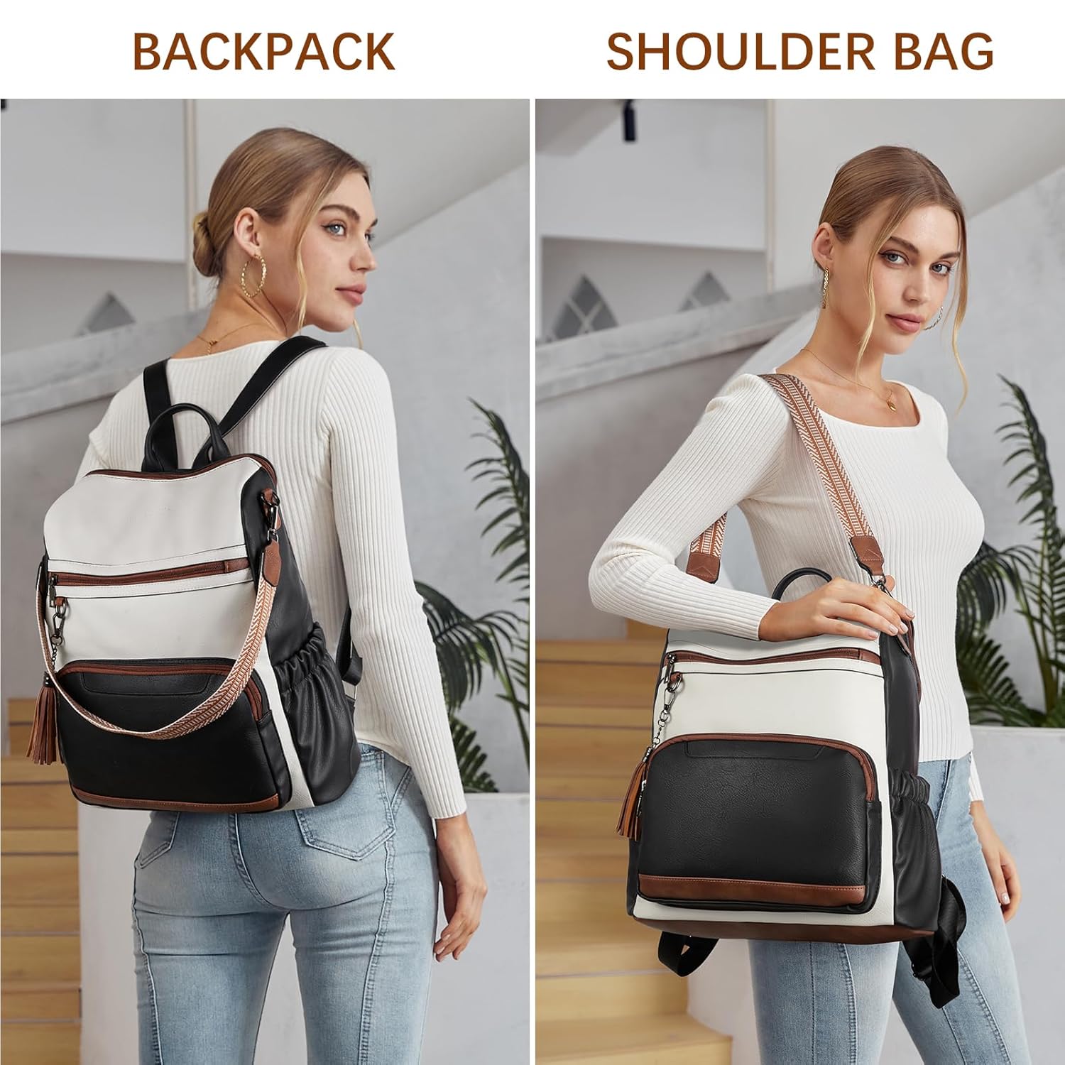 BOSTANTEN Mochila feminina de couro para laptop, mochila de viagem com compartimento para laptop, bolsas de ombro femininas para computador, Preto, bege e marrom, (L) 13.77 x… em promoção! Veja a oferta e mais achadinhos de Bolsas 2 Hoje é o melhor dia para comprar BOSTANTEN Mochila feminina de couro para laptop, mochila de viagem com compartimento para laptop, bolsas de ombro femininas para computador, Preto, bege e marrom, (L) 13.77 x… com aquele preço maroto! Promoção! Aproveite a oferta! 2