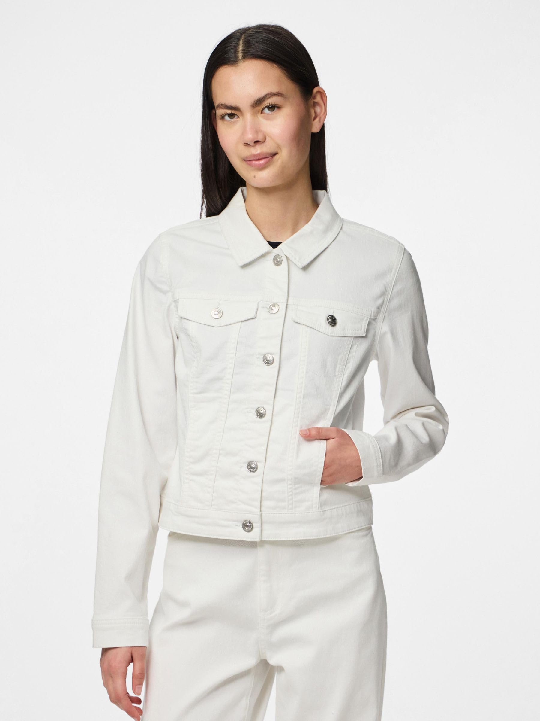 PIECES Pcoia Ls Dnm Jacket Bwhi Noos Bc Blouson en jean Femme (lot de 1)