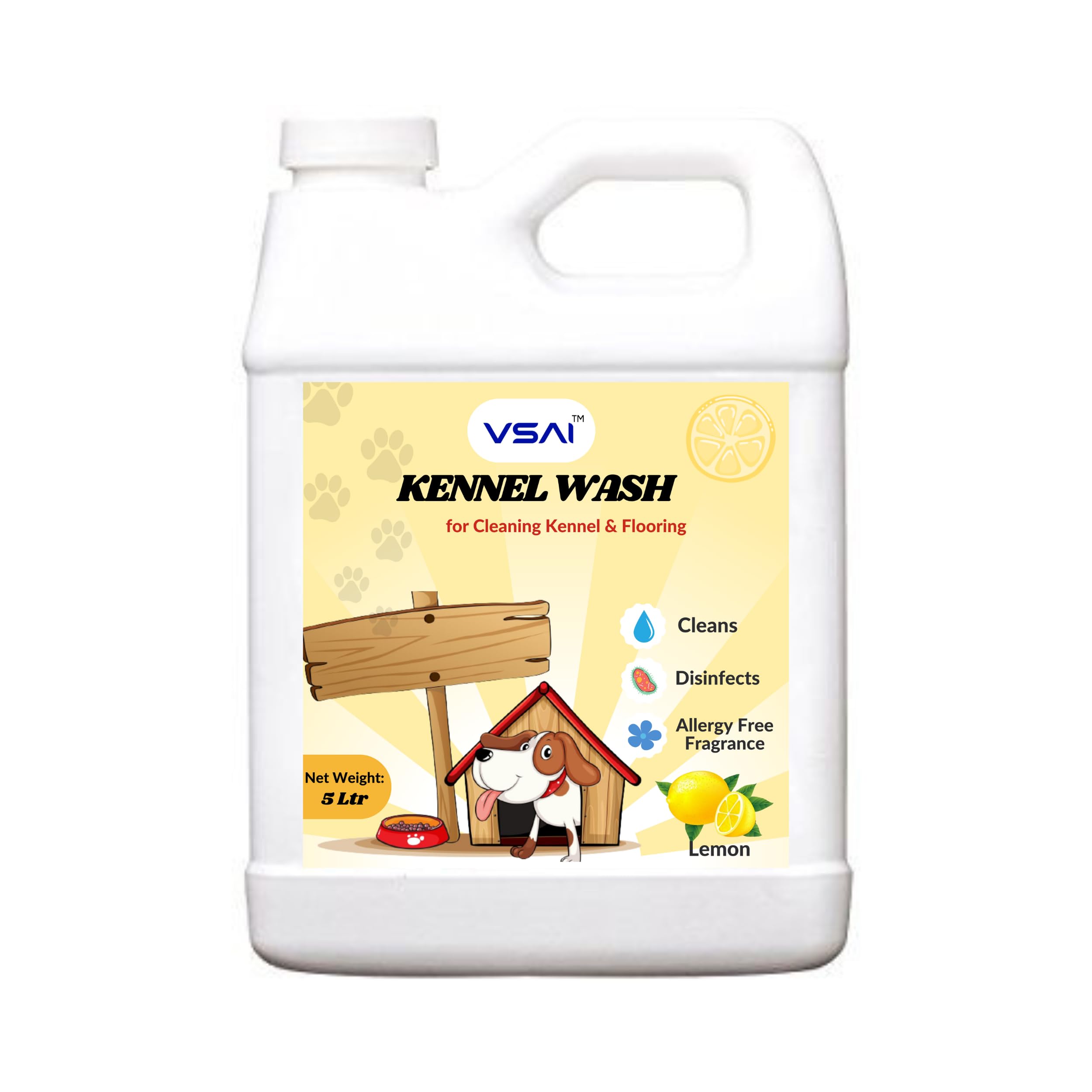 VSAI Kennel Wash Lemon Fragrance | Kennel Cleaner | Pet Floor Cleaner | Odor Remover | Disinfectant and Deodoriser… (5 l (pack of 1)) (B0CBC7VXNZ) Amazon Price History, Amazon Price Tracker